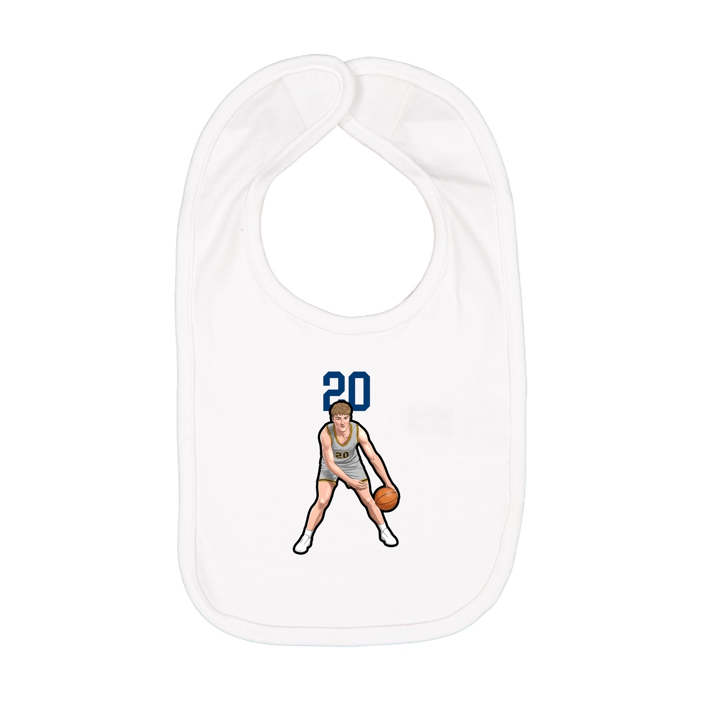 Infant Bib — Number Top in White
