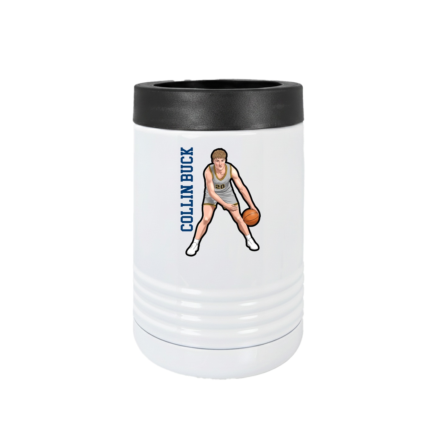 Beverage Holder — Name Vertical in White