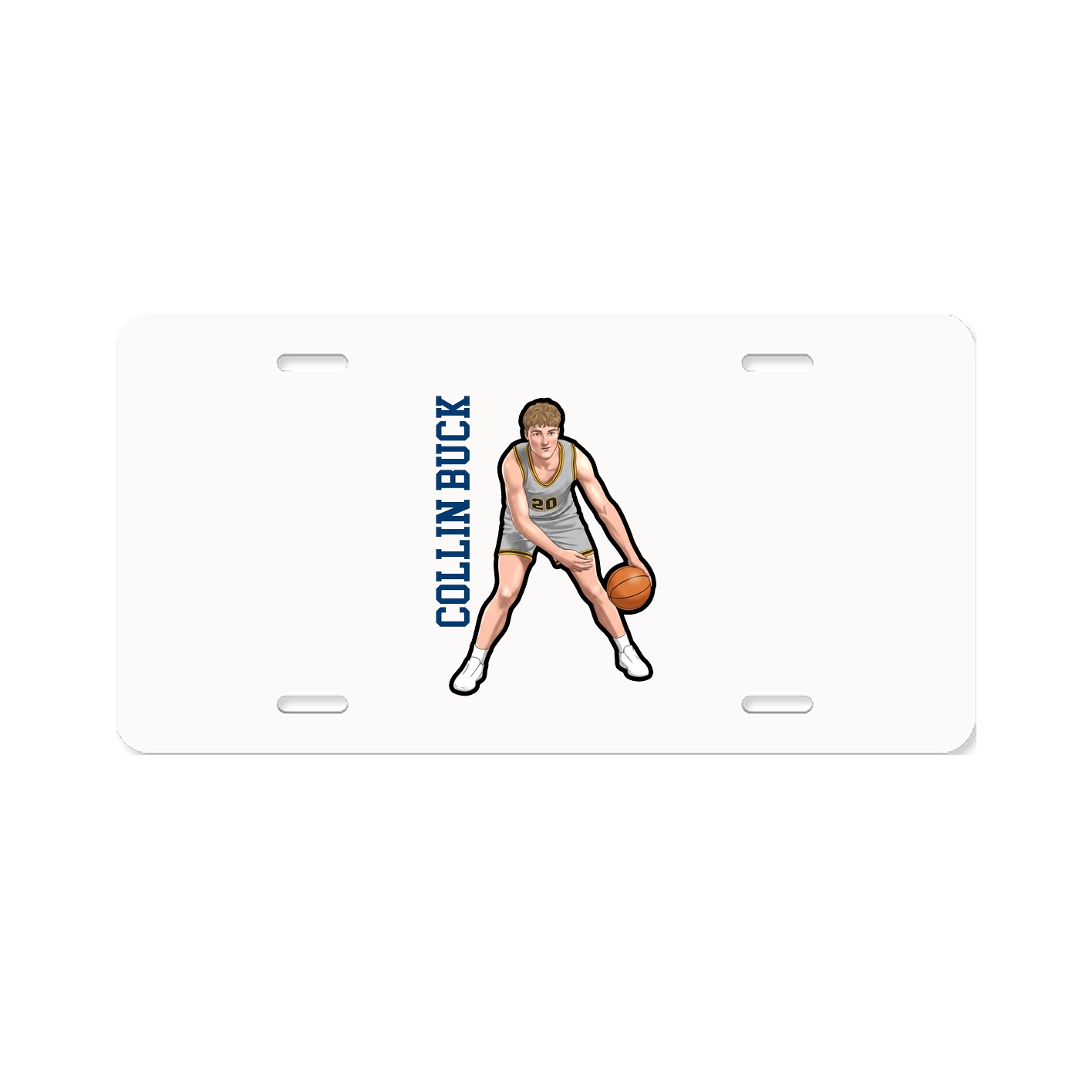 License Plate — Name Vertical in Classic