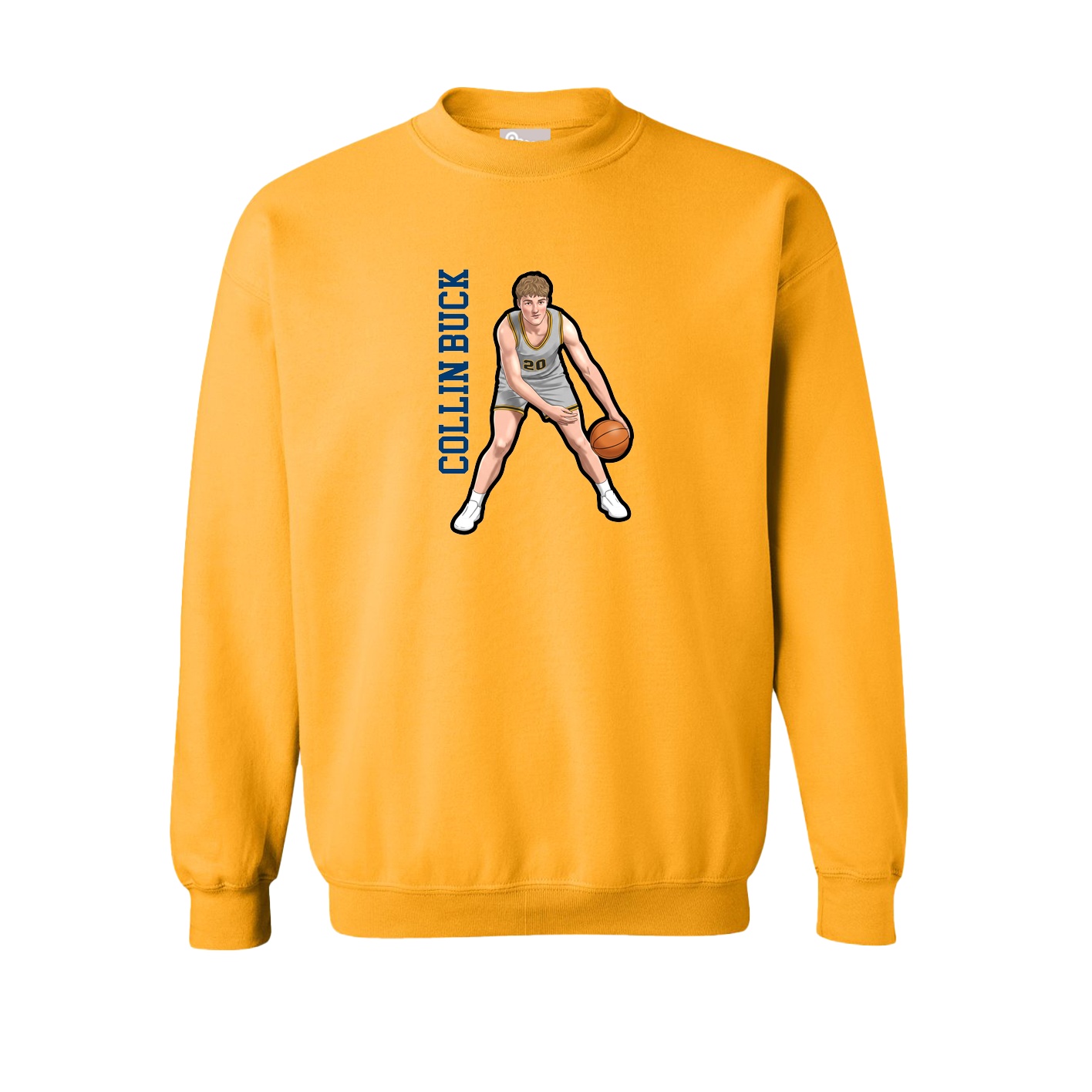 Fleece Crew — Name Vertical in Gold