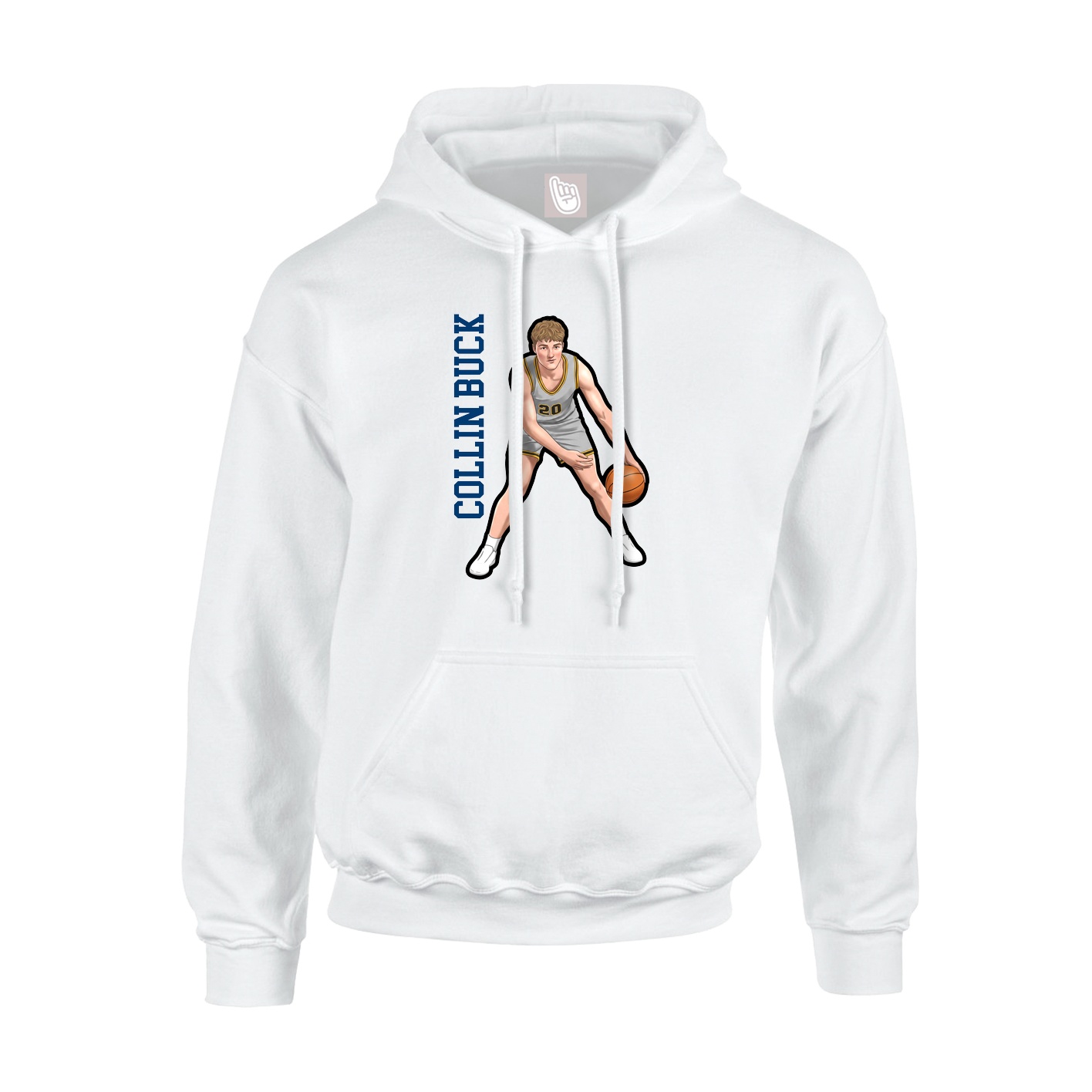Youth Hoodie — Name Vertical in White