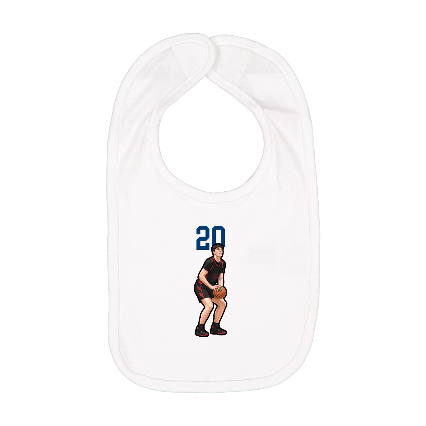 Infant Bib — Number Top in White