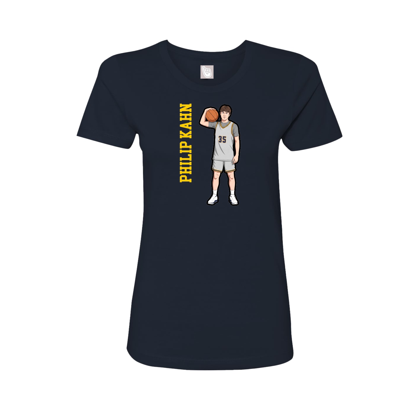 Womens Tee — Name Vertical in Navy