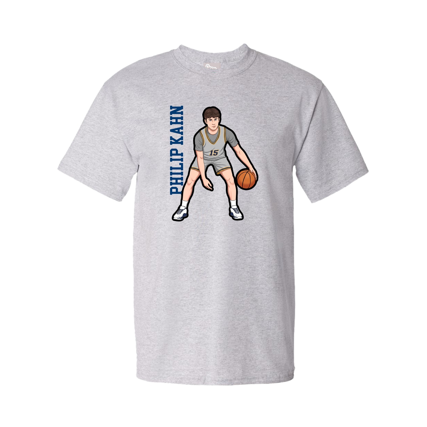 Tee — Name Vertical in Grey
