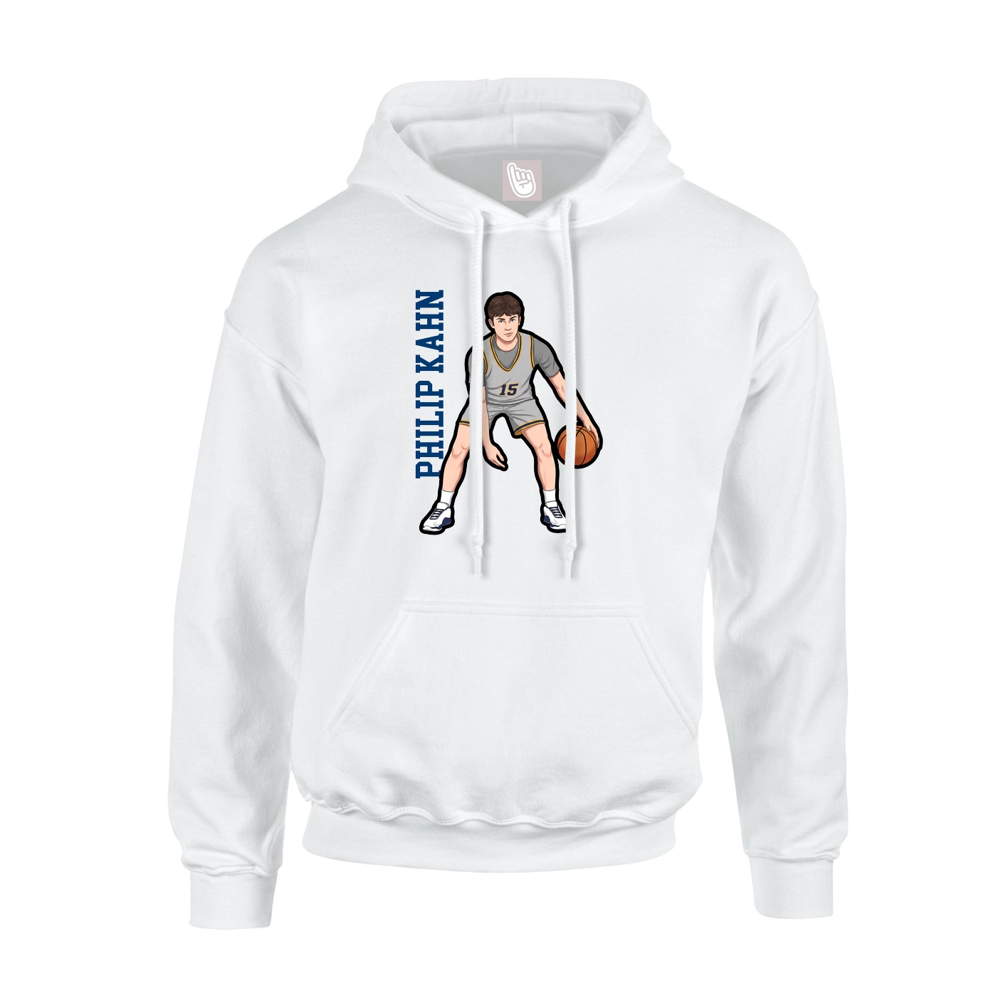 Youth Hoodie — Name Vertical in White