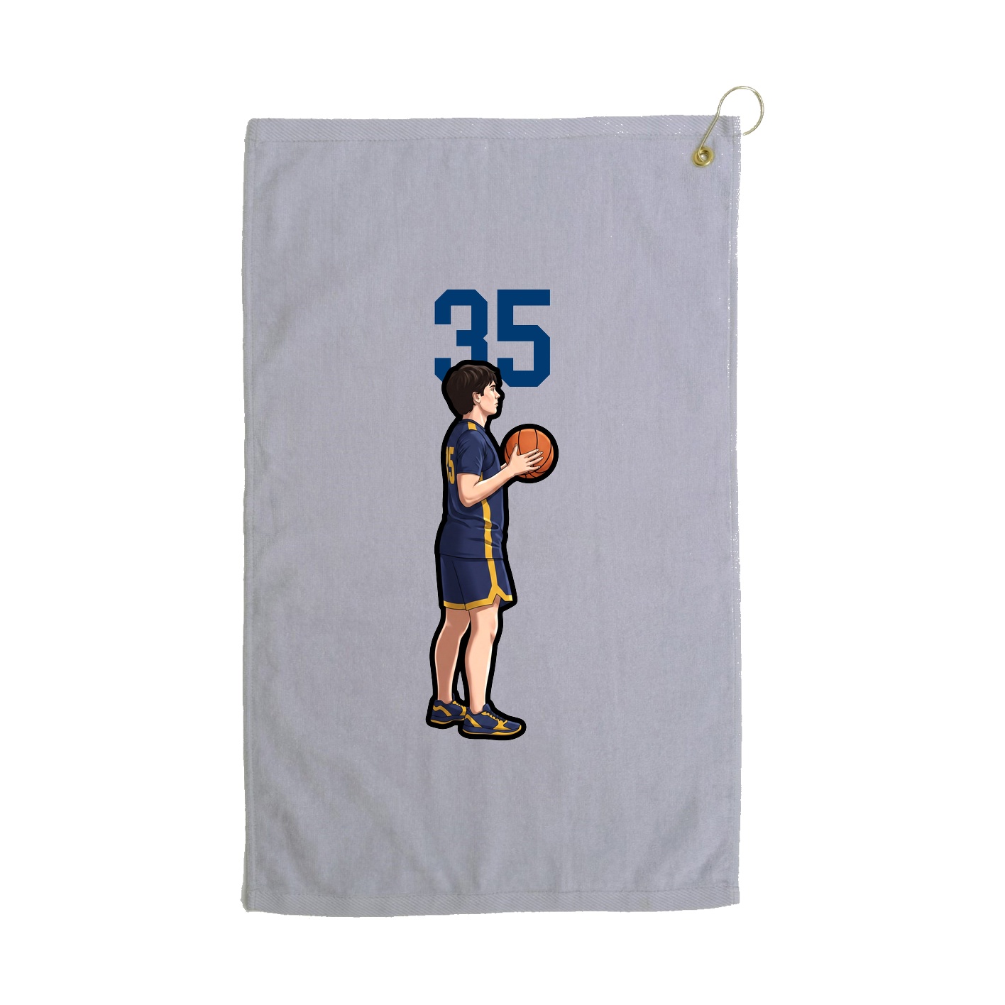Golf Towel — Number Top in Grey