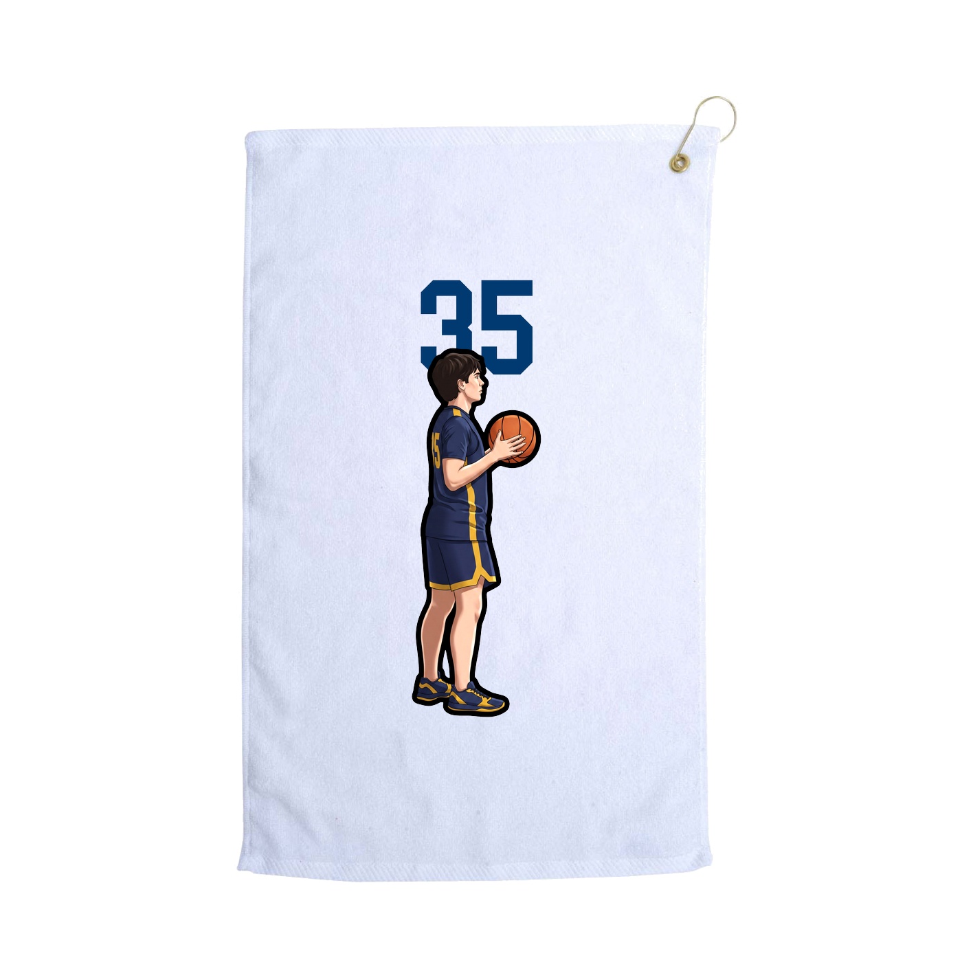 Golf Towel — Number Top in White