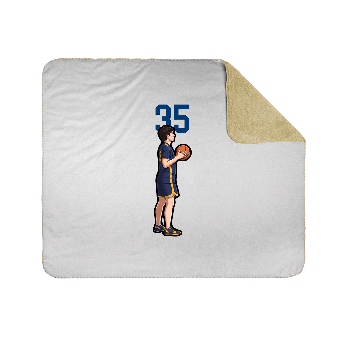 Throw Blanket — Number Top in White