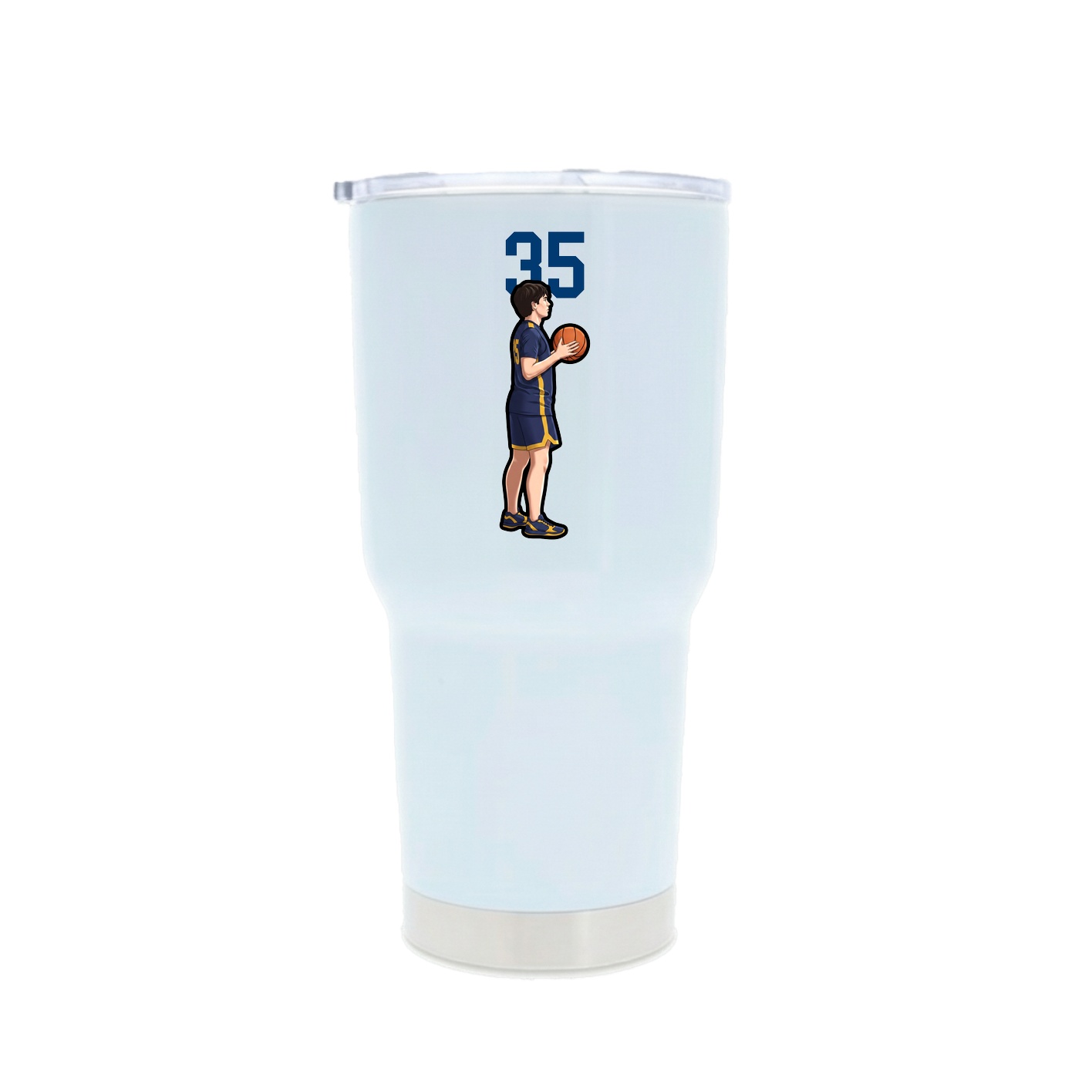 30oz Stainless Steel Tumbler — Number Top in White