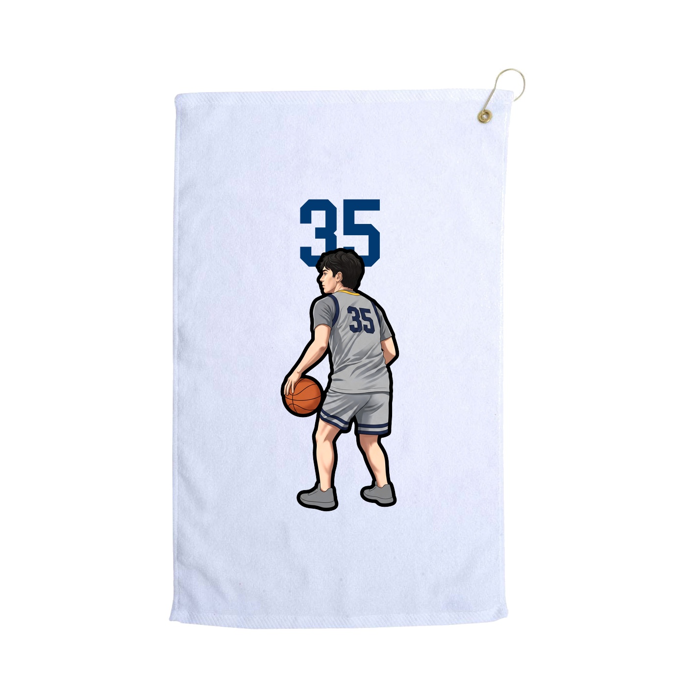 Golf Towel — Number Top in White