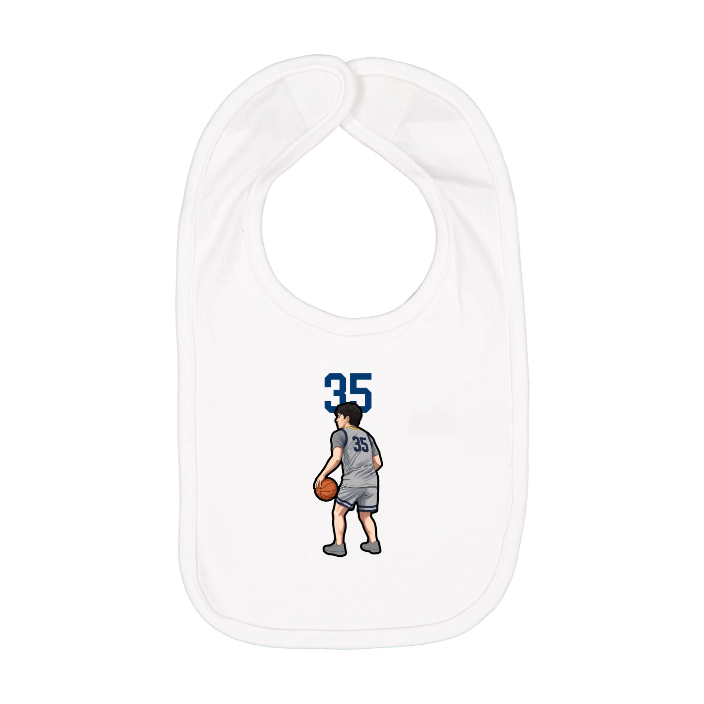 Infant Bib — Number Top in White