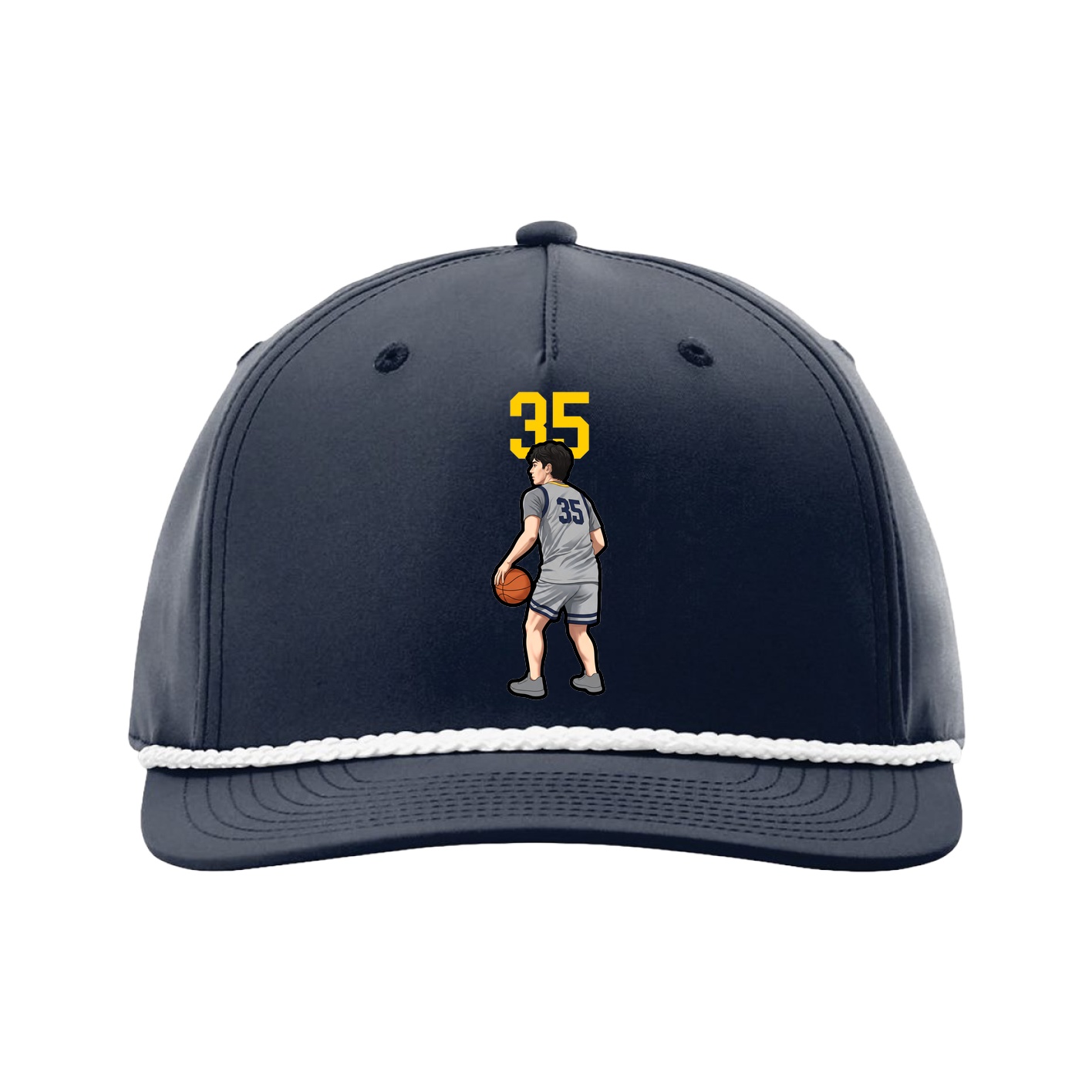 Five-Panel Classic Rope Cap — Number Top in Navy