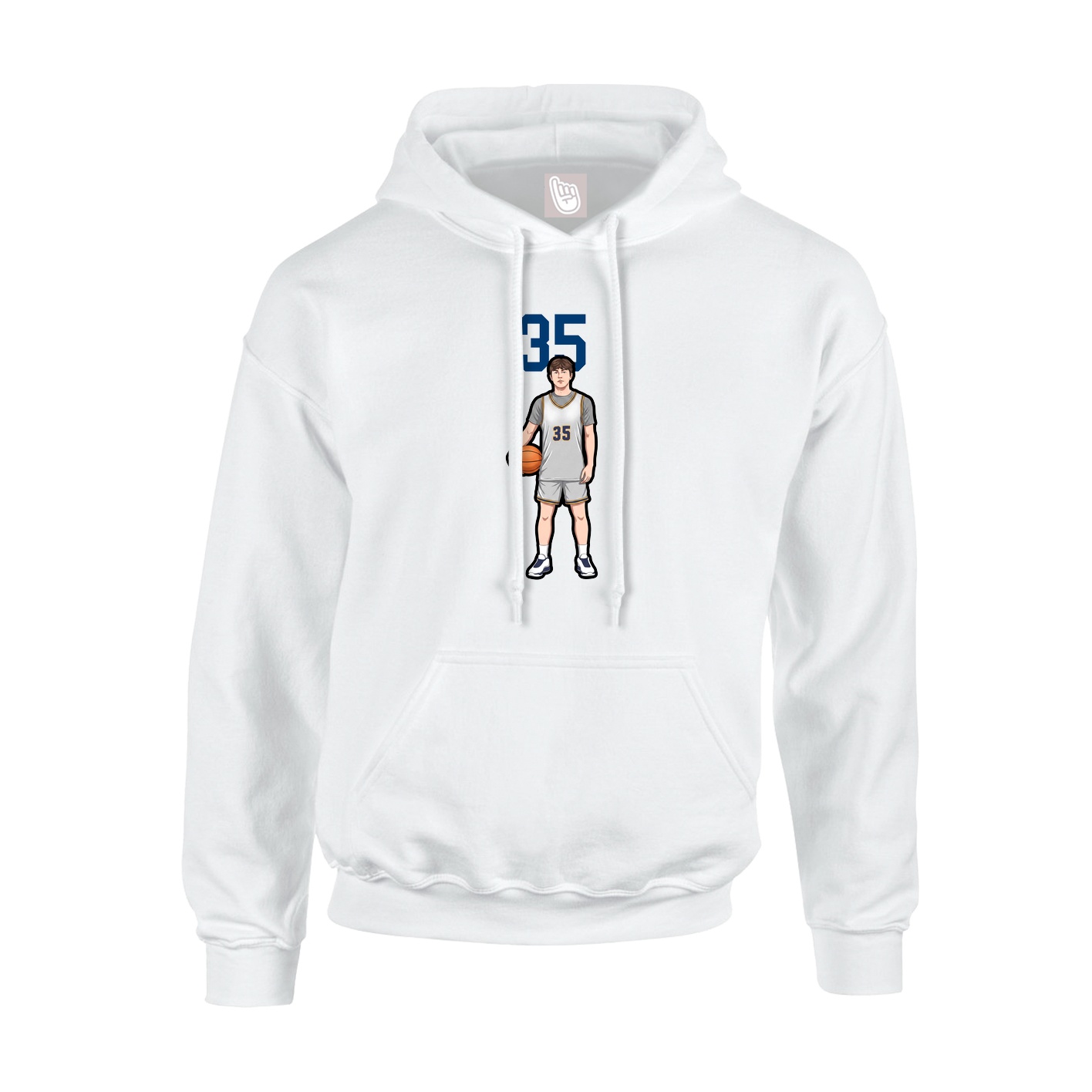 Youth Hoodie — Number Top in White