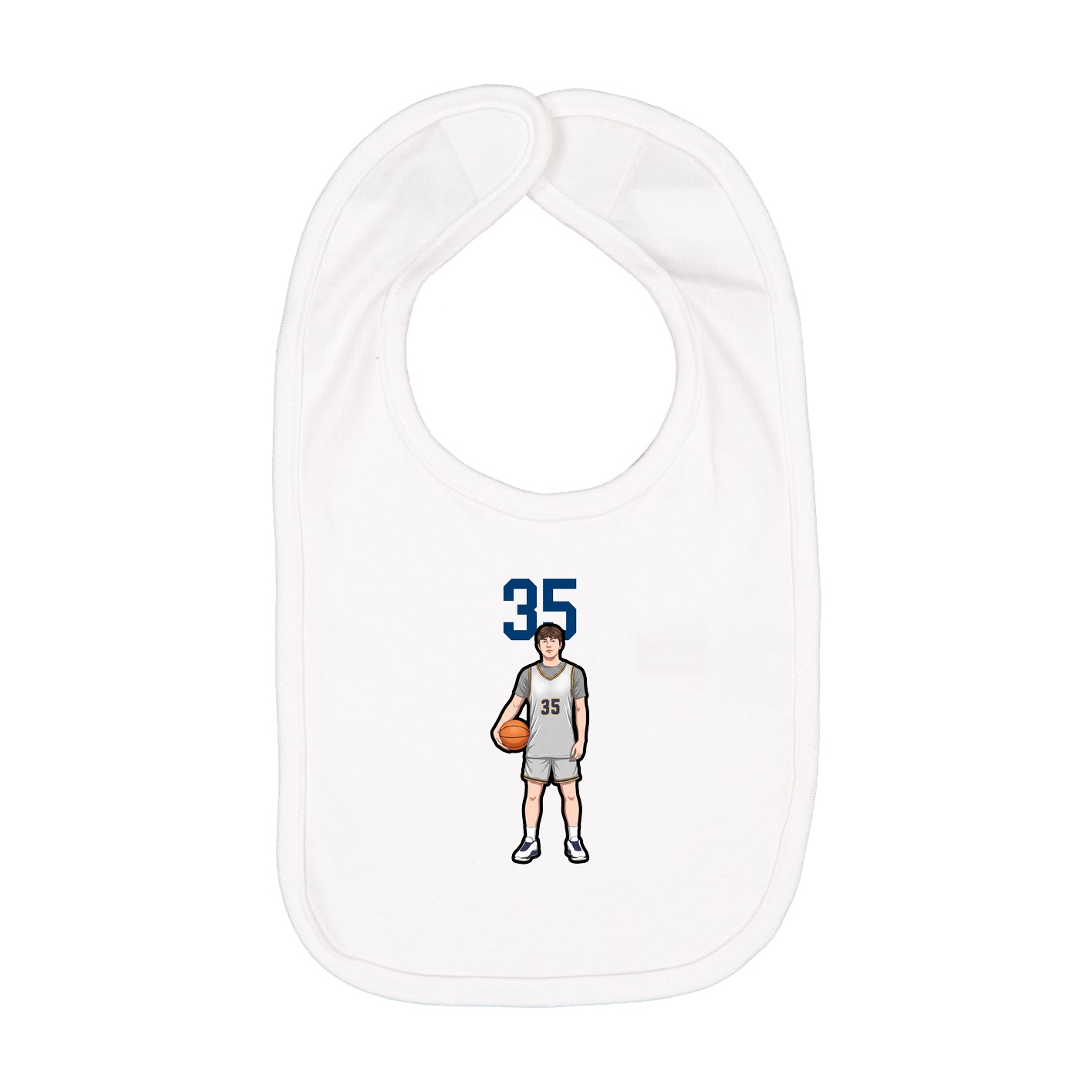 Infant Bib — Number Top in White