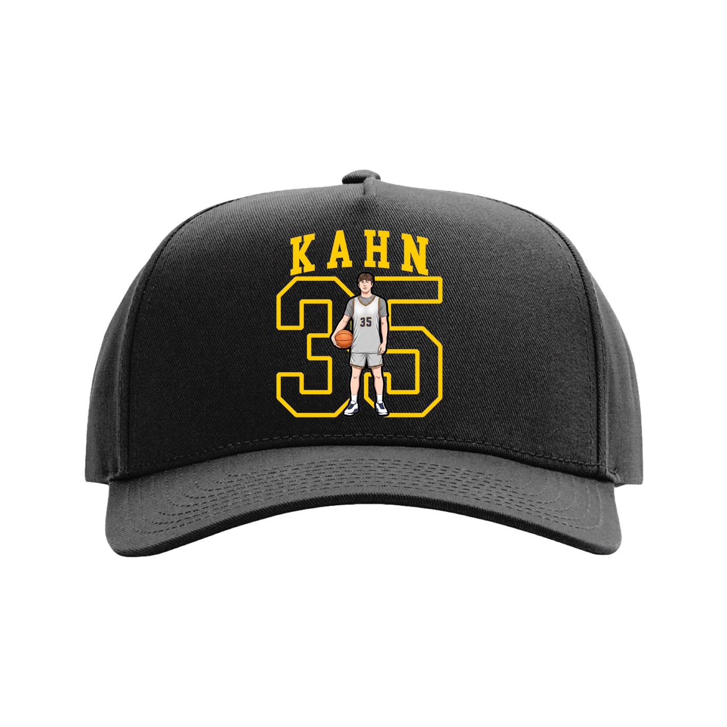 Full Fabric Five-Panel Champ Cap — Shirsey in Black