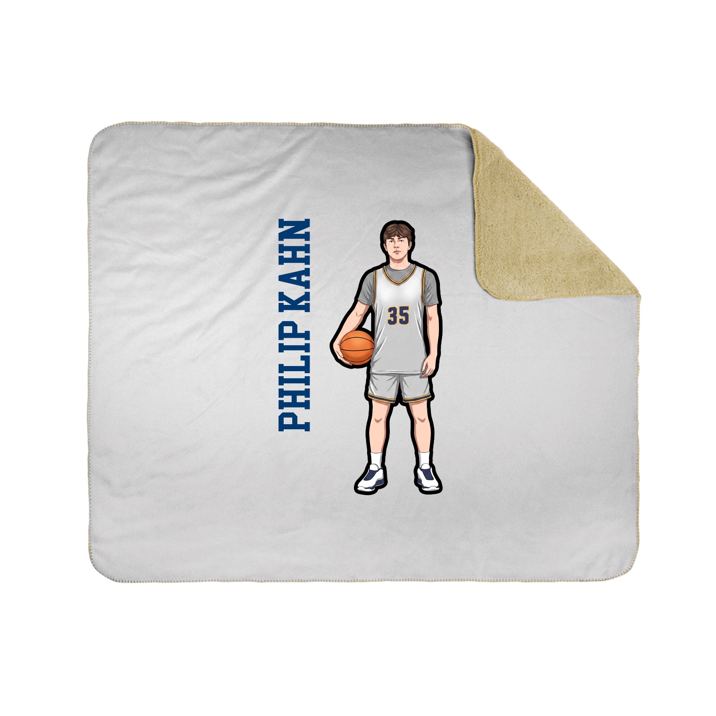 Throw Blanket — Name Vertical in White