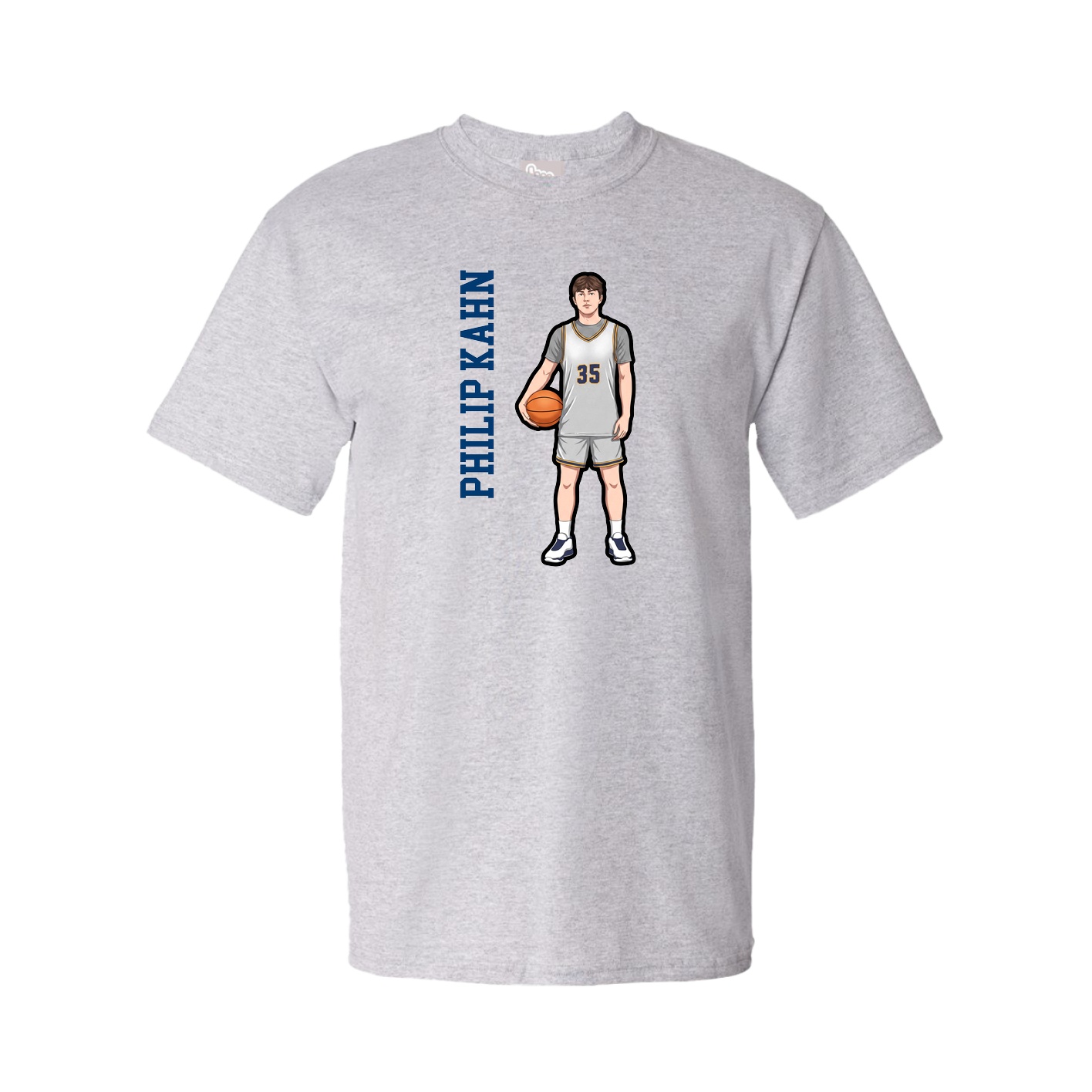 Youth Tee — Name Vertical in Grey
