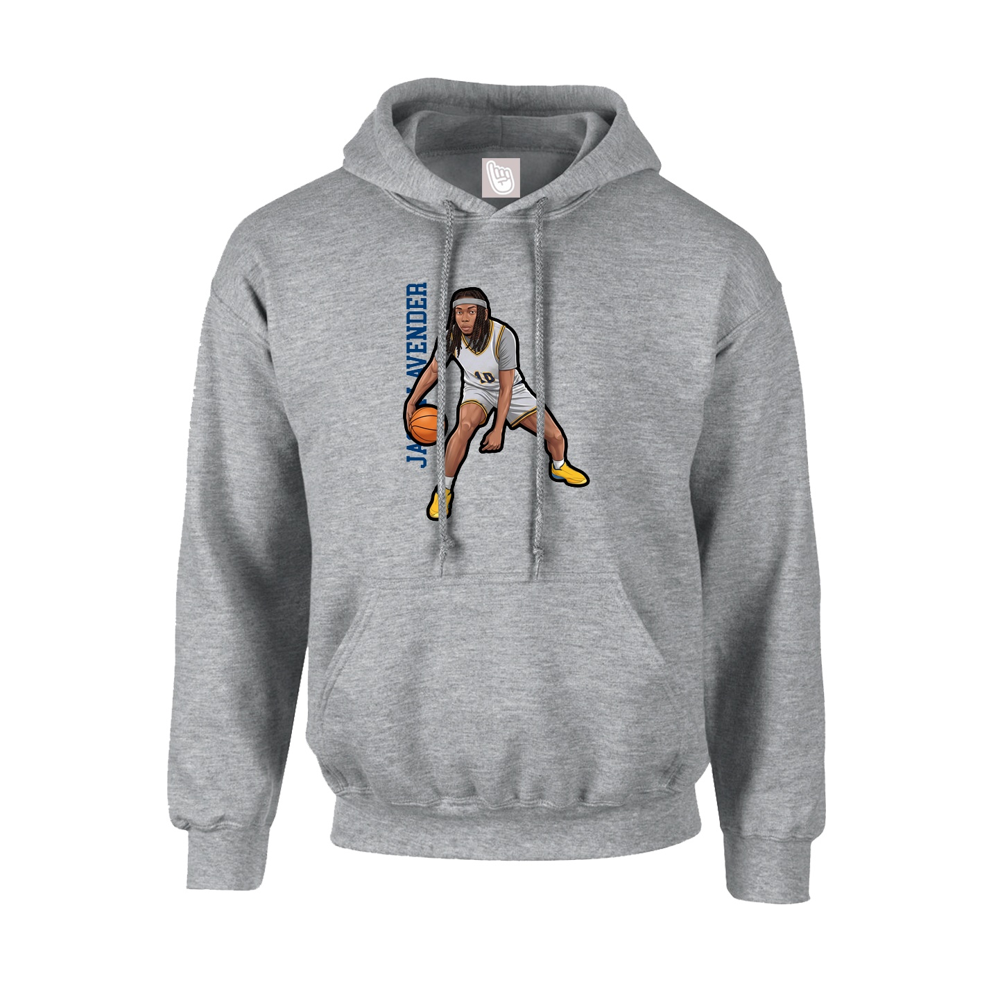 Hoodie — Name Vertical in Grey
