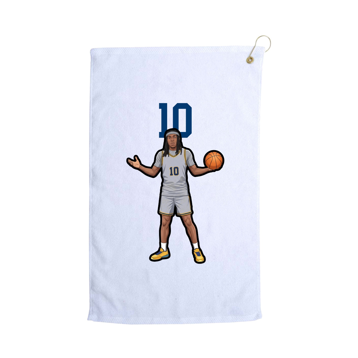 Golf Towel — Number Top in White