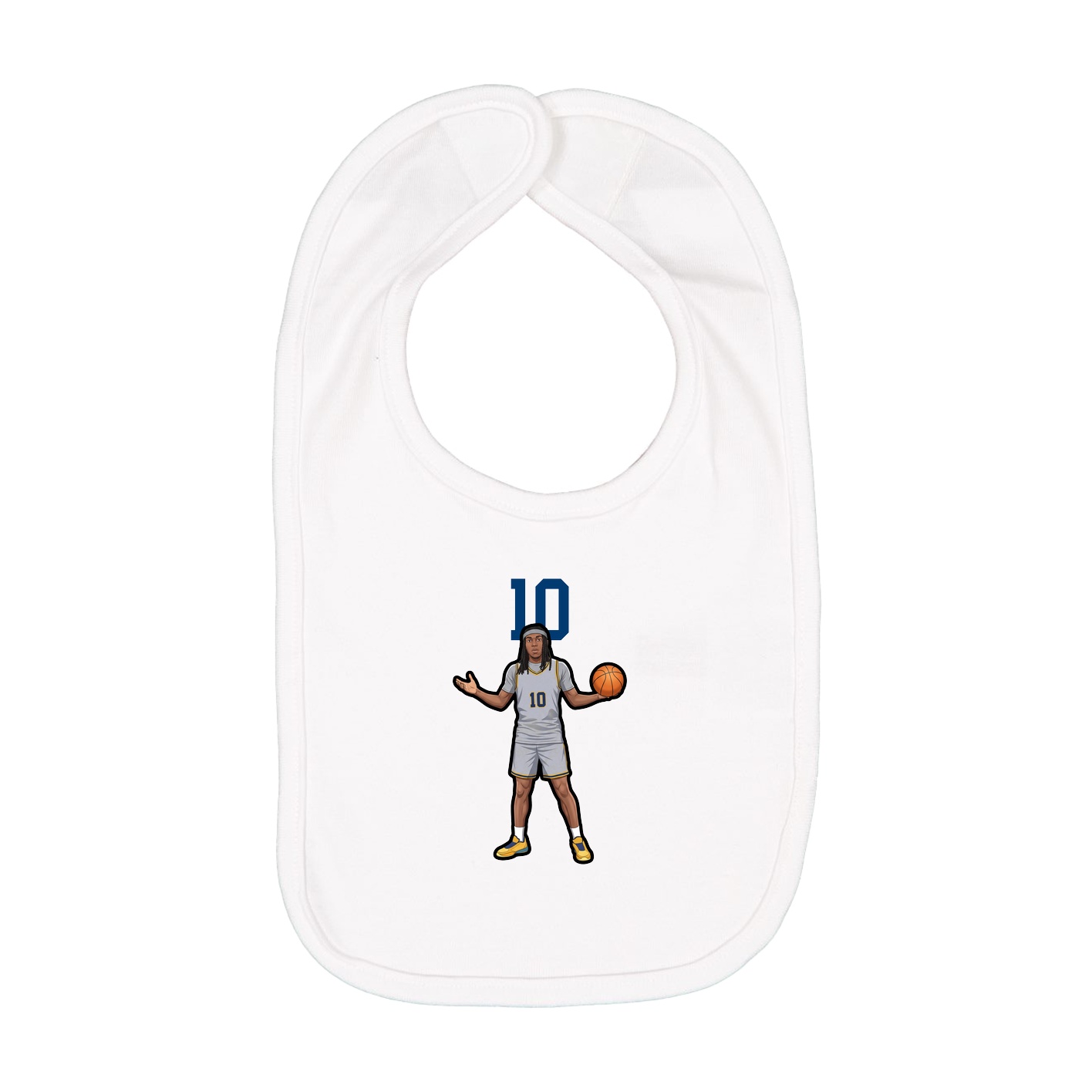 Infant Bib — Number Top in White