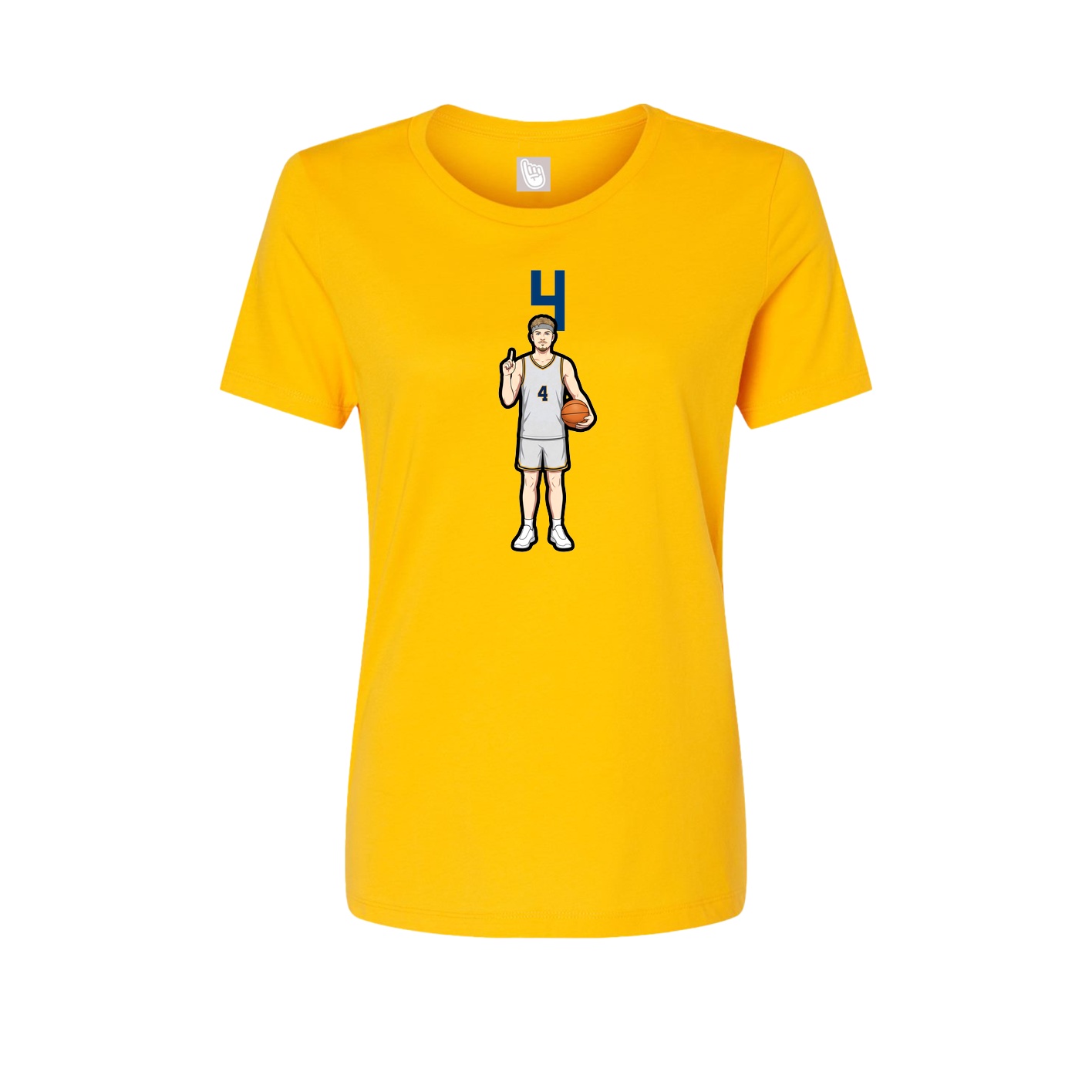 Womens Tee — Number Top in Gold