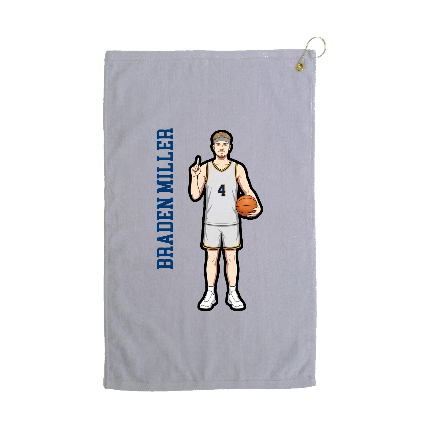 Golf Towel — Name Vertical in Grey