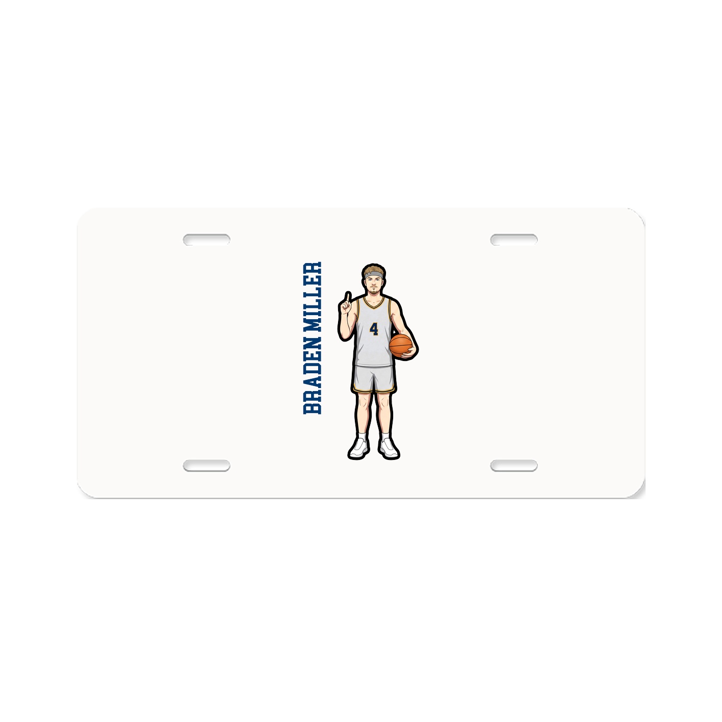 License Plate — Name Vertical in Classic