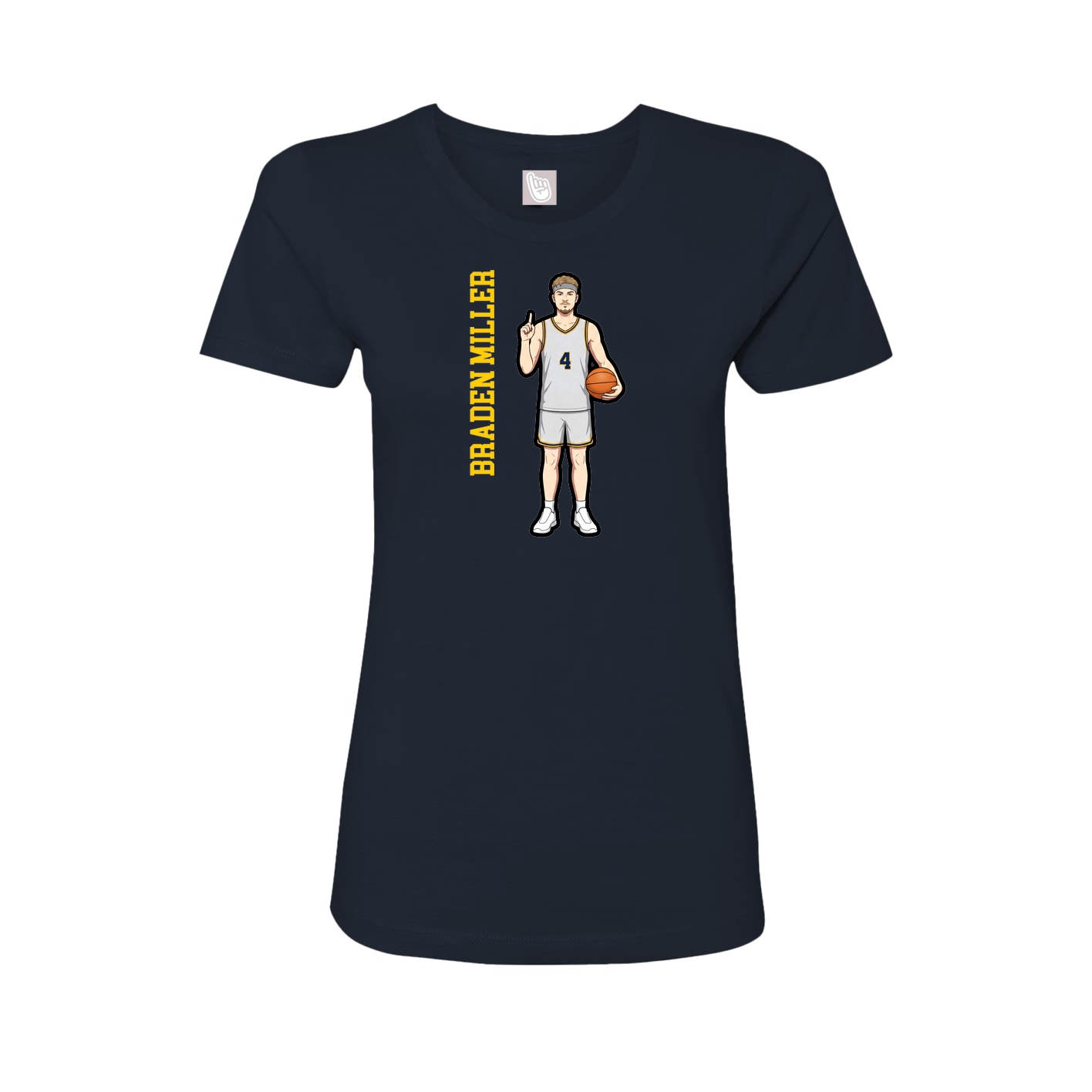 Womens Tee — Name Vertical in Navy