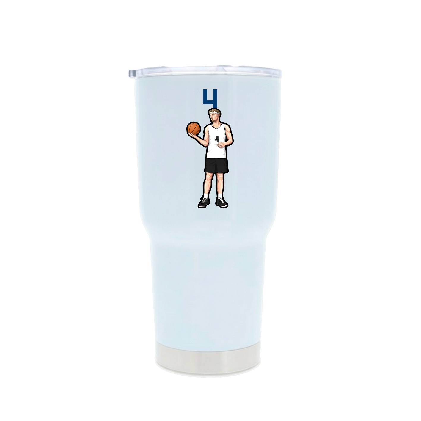 30oz Stainless Steel Tumbler — Number Top in White