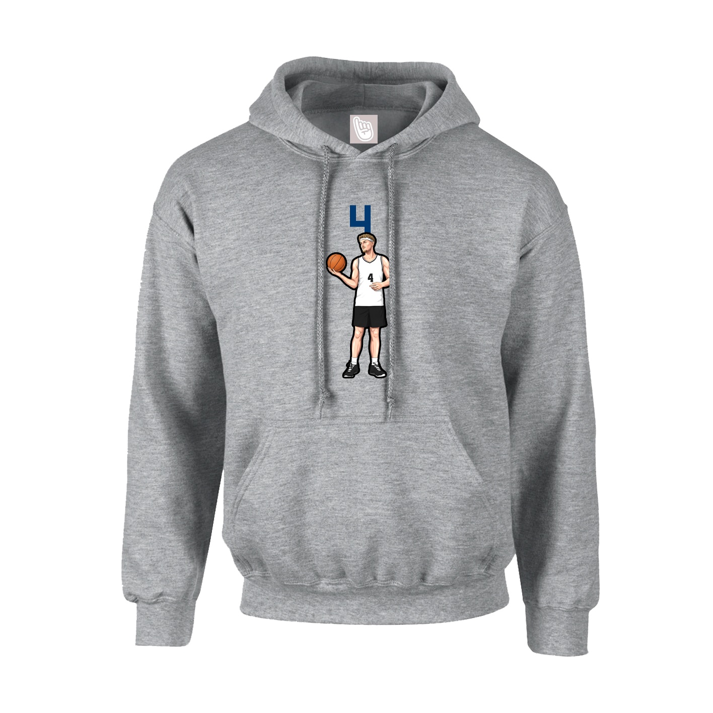 Youth Hoodie — Number Top in Grey