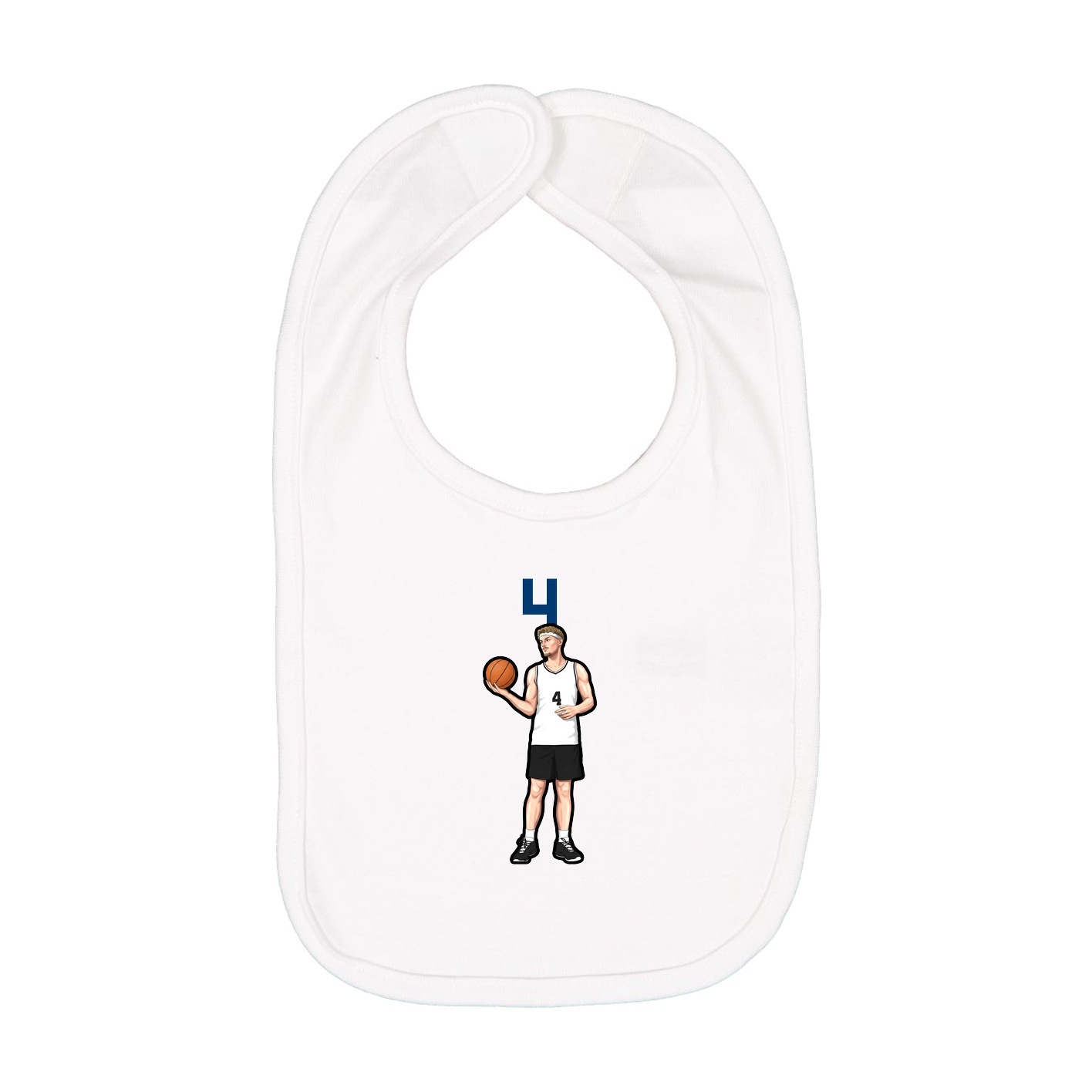 Infant Bib — Number Top in White