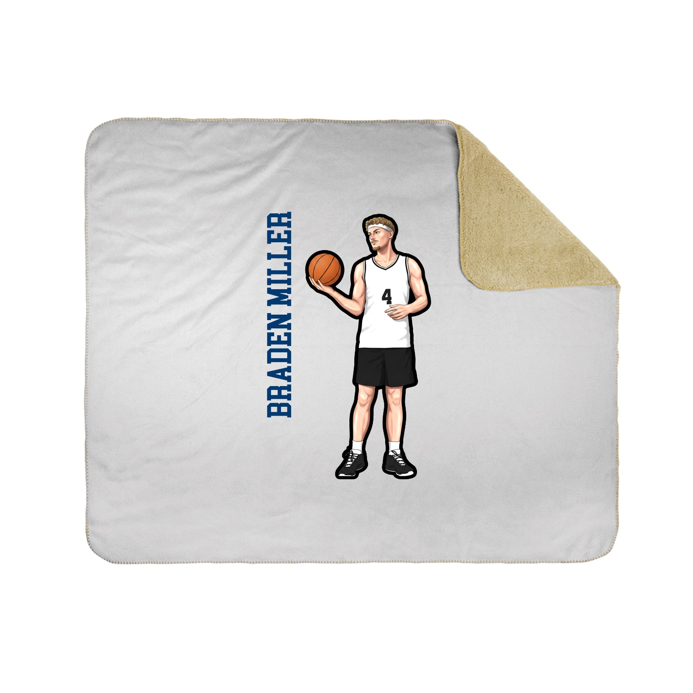 Throw Blanket — Name Vertical in White
