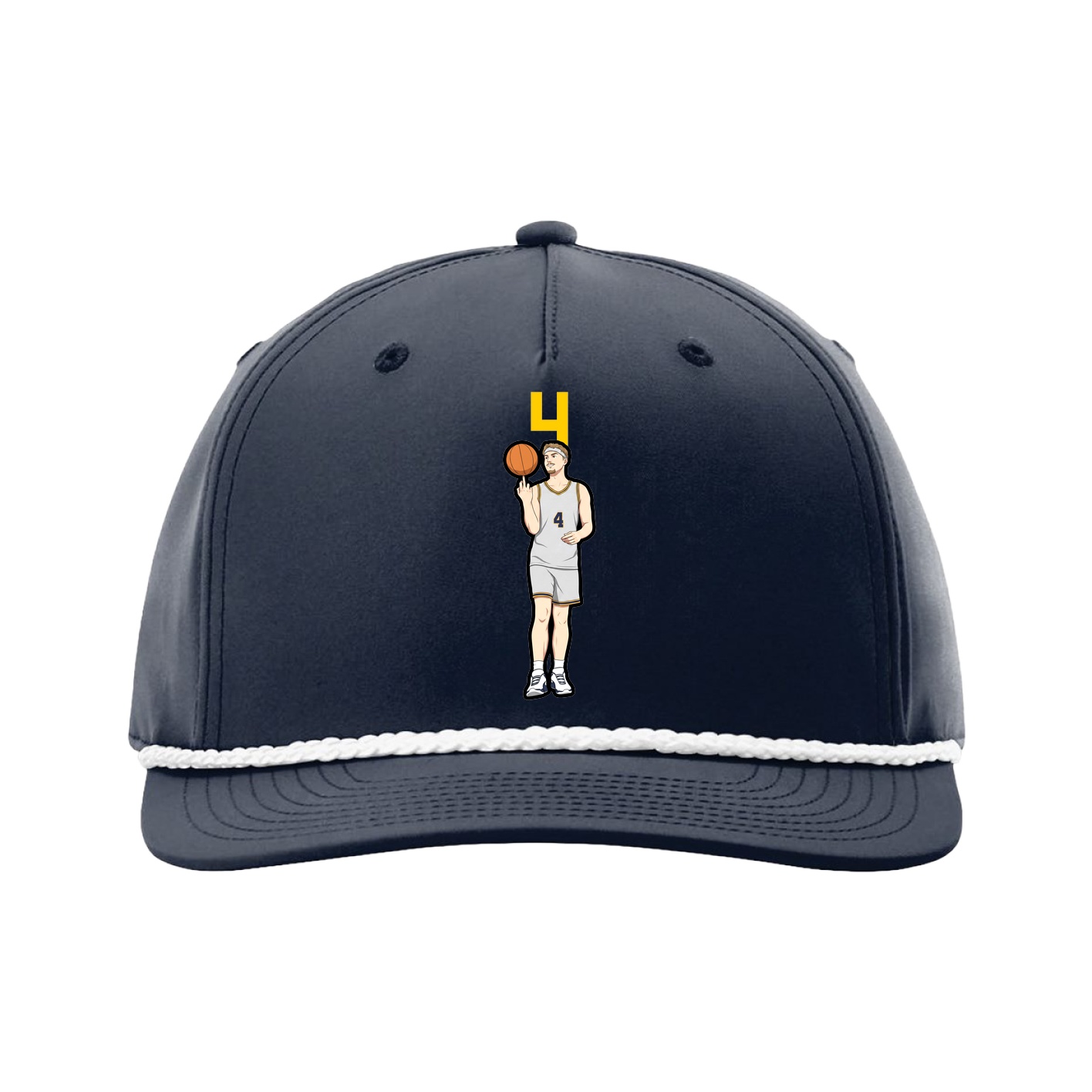 Five-Panel Classic Rope Cap — Number Top in Navy