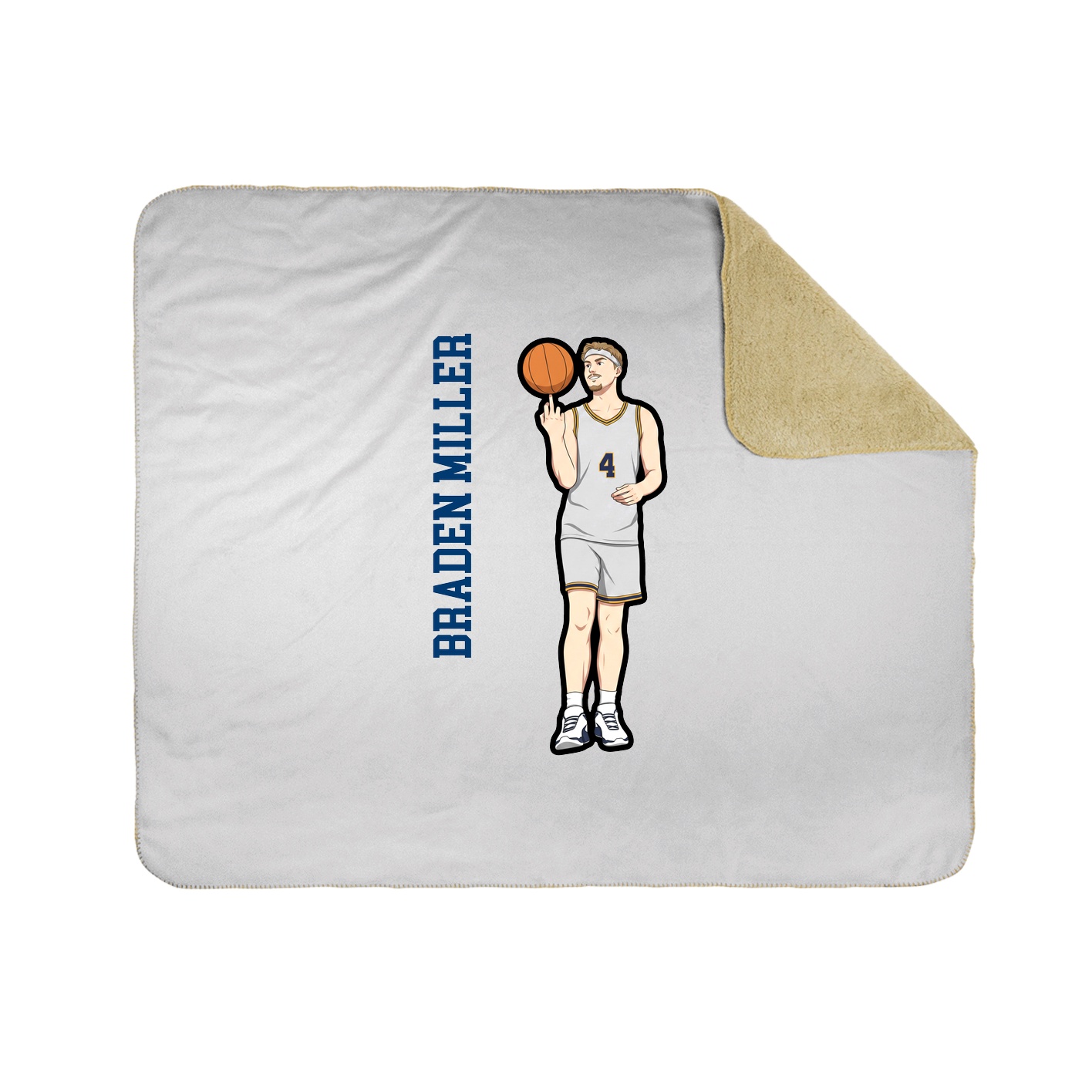 Throw Blanket — Name Vertical in White