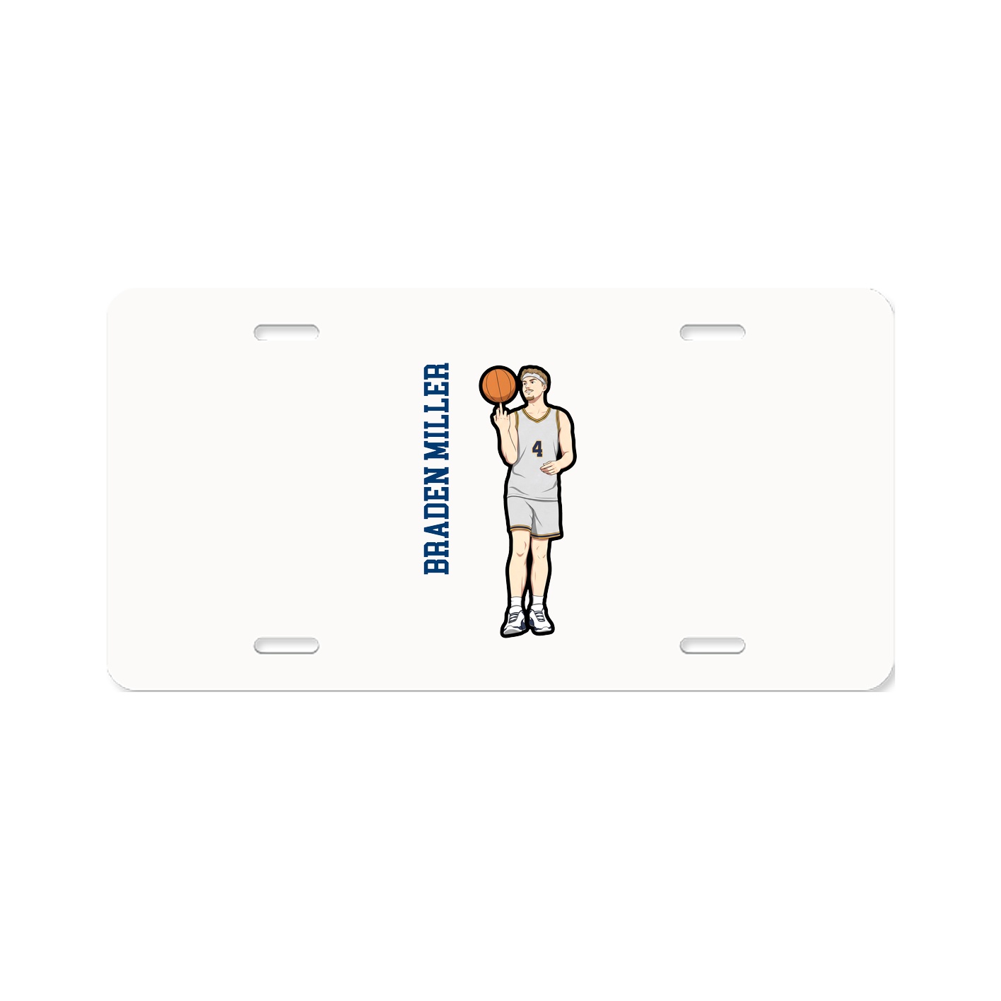 License Plate — Name Vertical in Classic