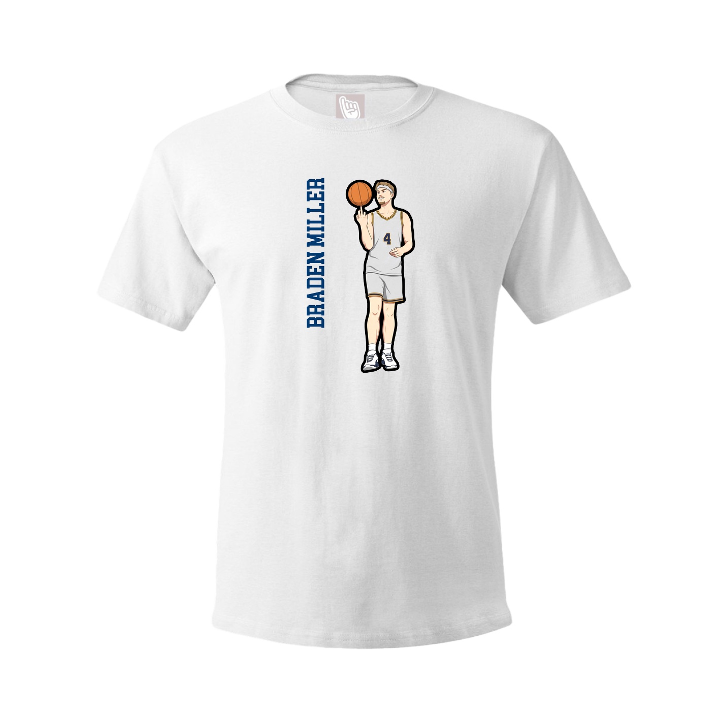 Youth Tee — Name Vertical in White
