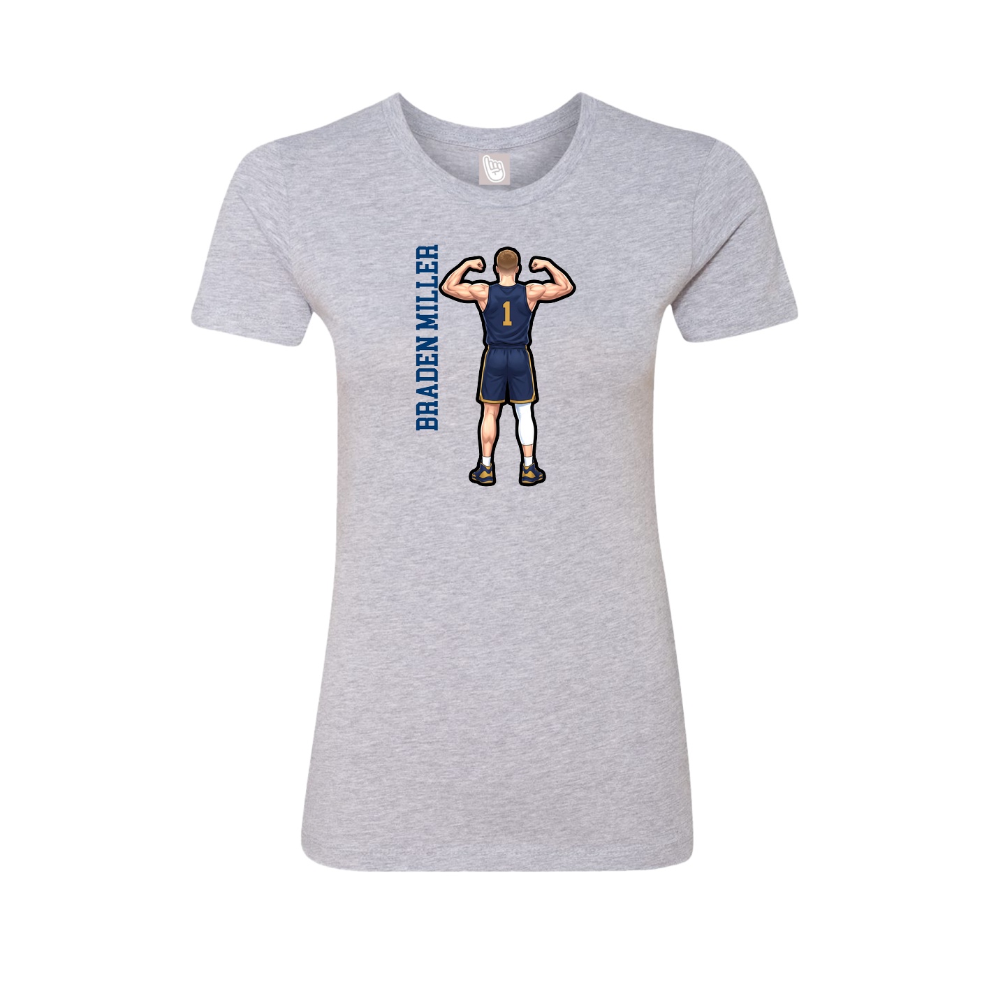 Womens Tee — Name Vertical in Grey