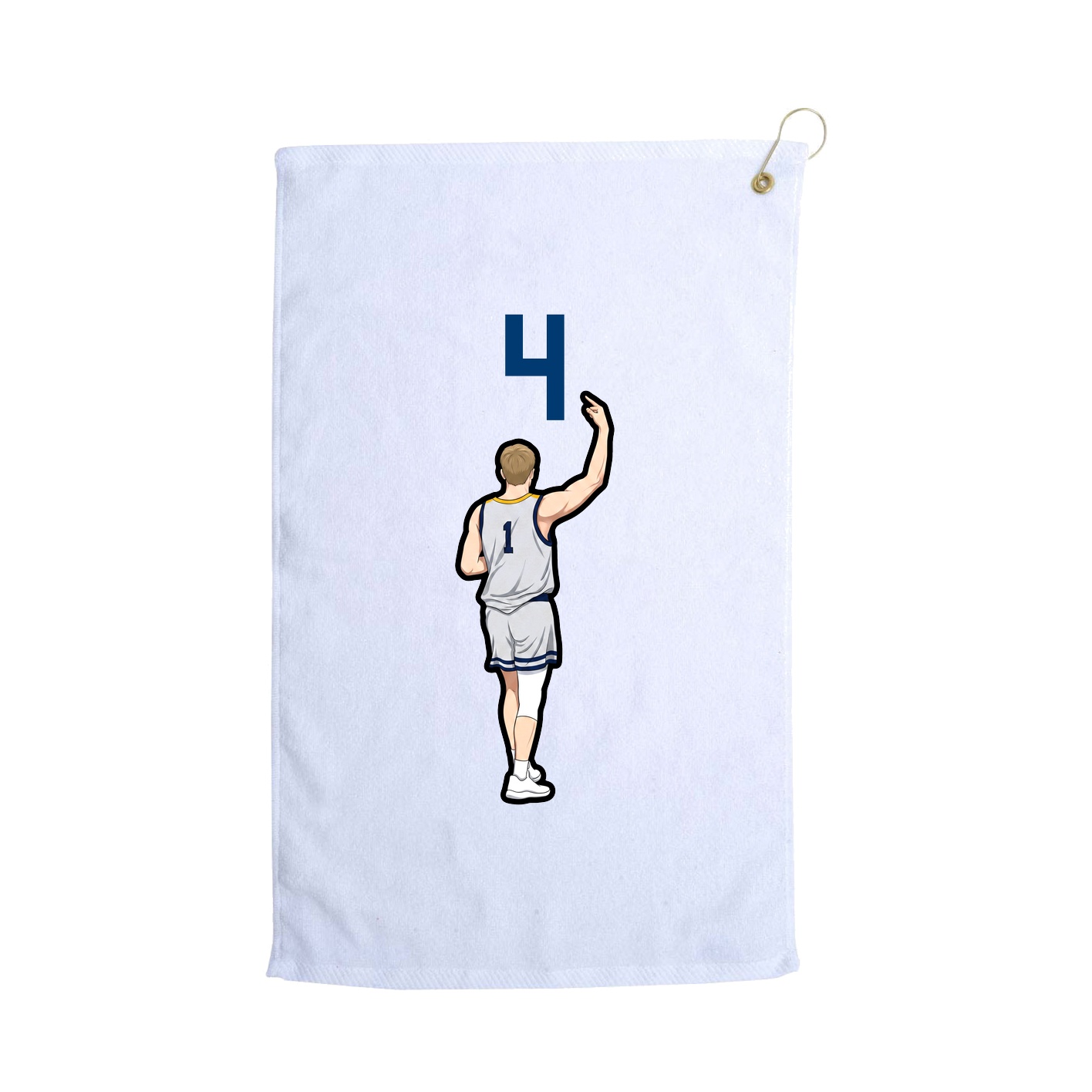 Golf Towel — Number Top in White