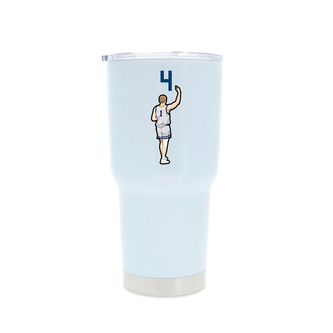 30oz Stainless Steel Tumbler — Number Top in White