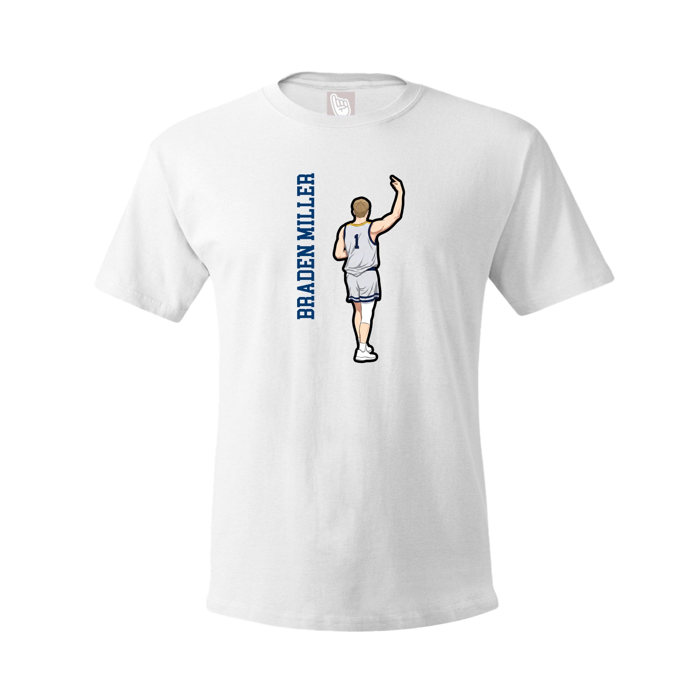 Youth Tee — Name Vertical in White