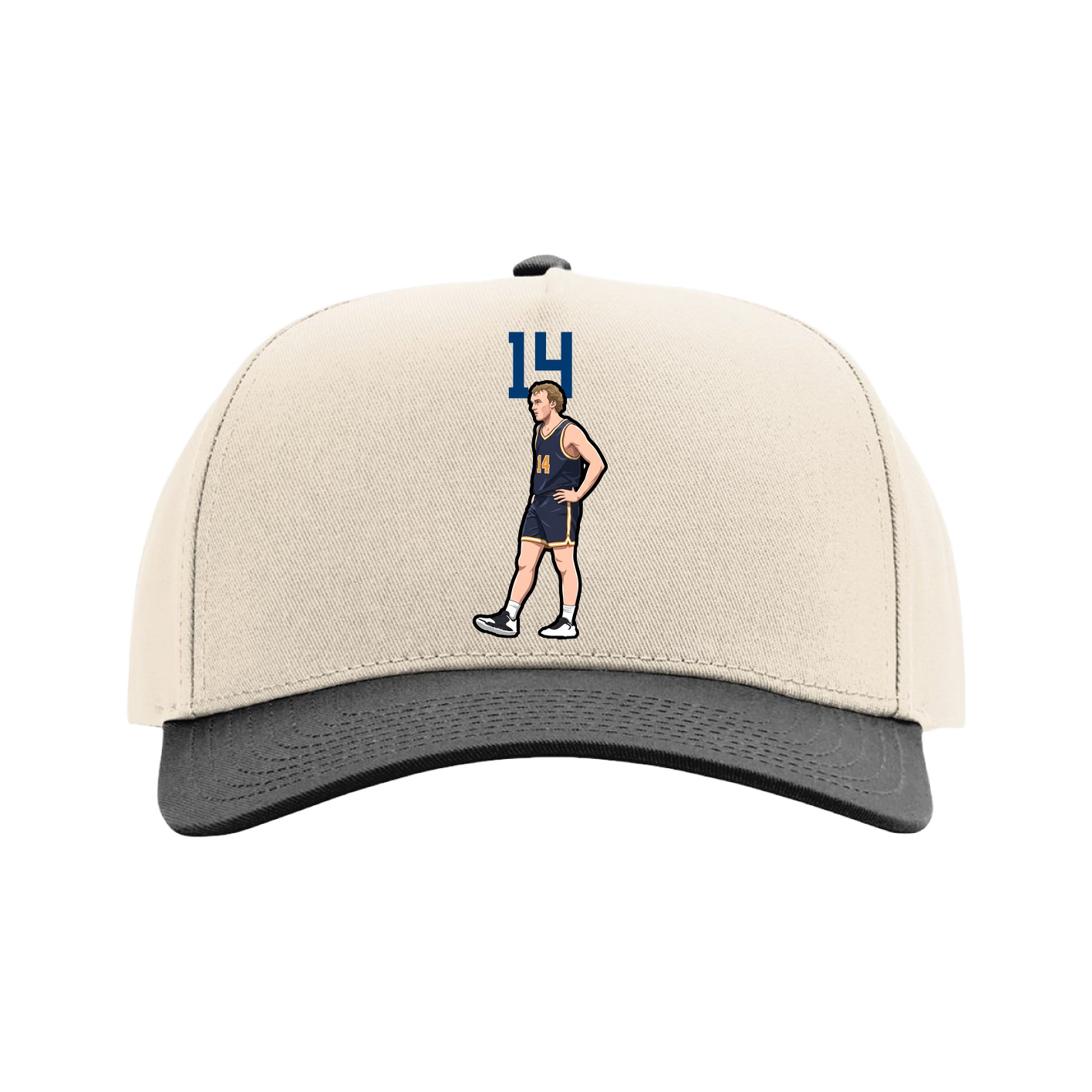 Full Fabric Five-Panel Champ Cap — Number Top in Cream/Black