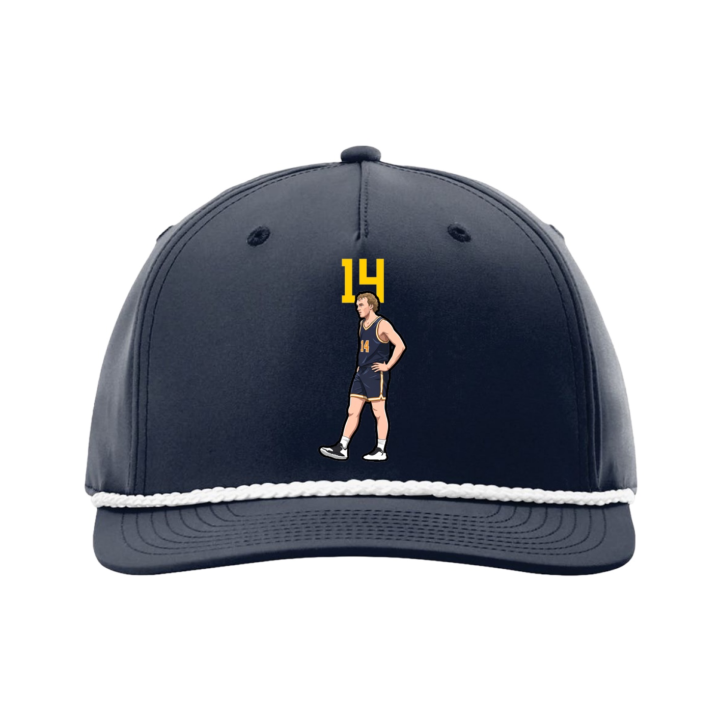 Five-Panel Classic Rope Cap — Number Top in Navy