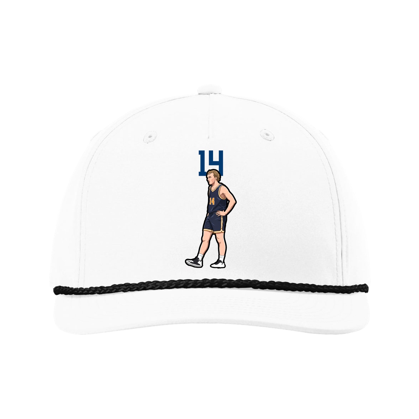 Five-Panel Classic Rope Cap — Number Top in White