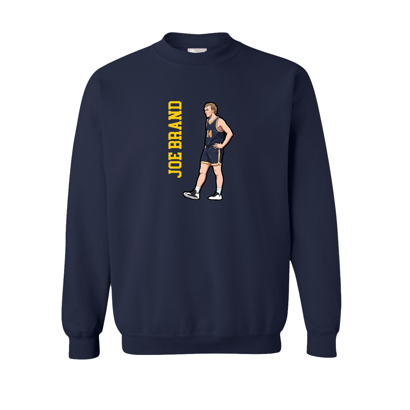 Fleece Crew — Name Vertical in Navy