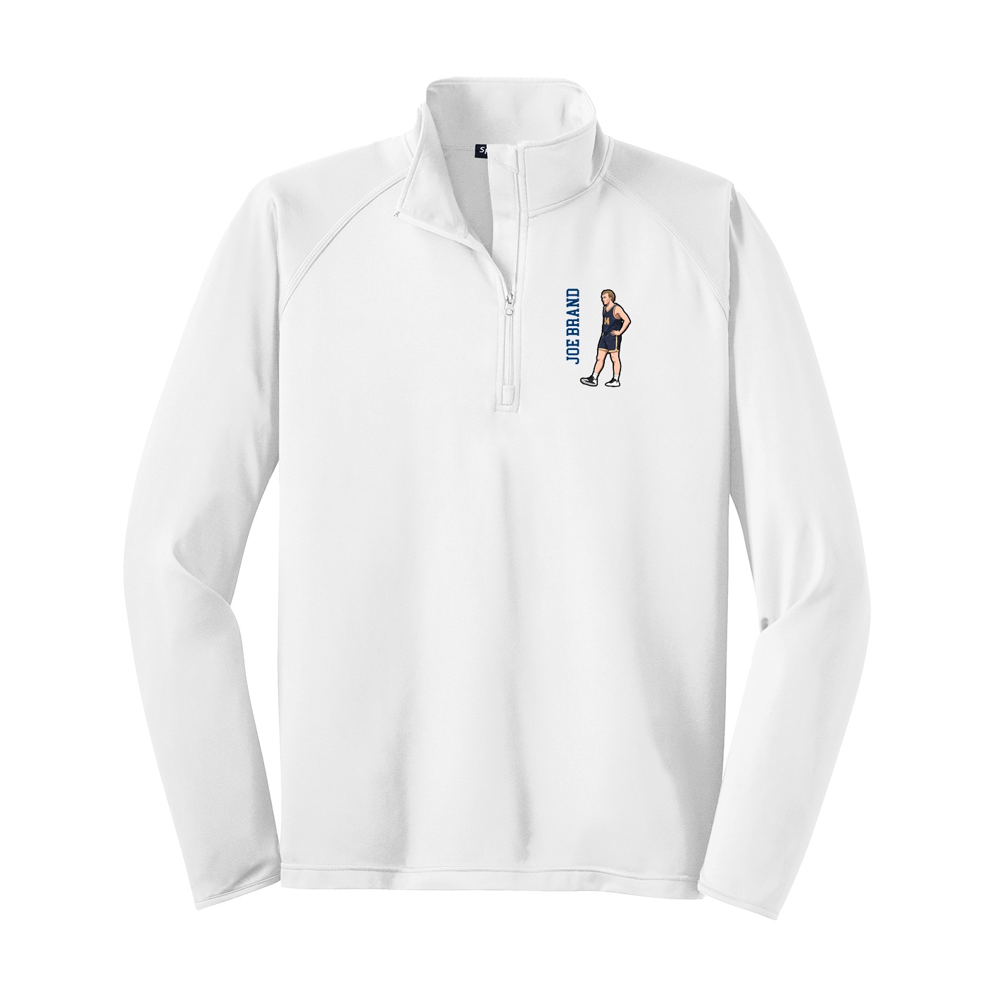 Q-Zip Pullover — Name Vertical in White