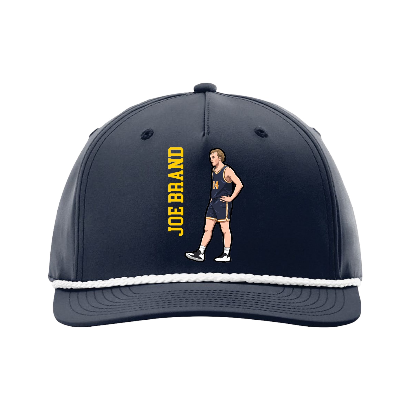 Five-Panel Classic Rope Cap — Name Vertical in Navy