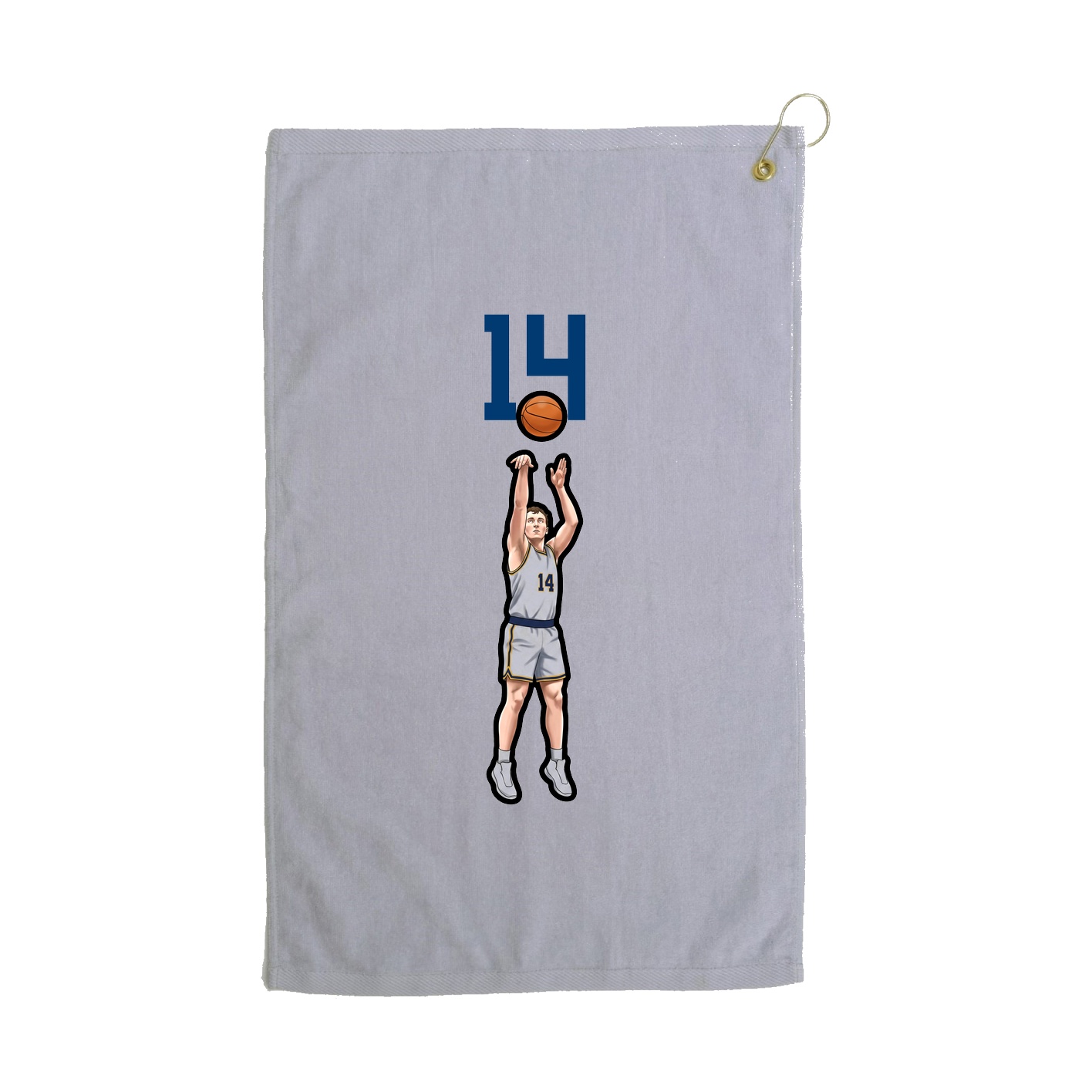 Golf Towel — Number Top in Grey