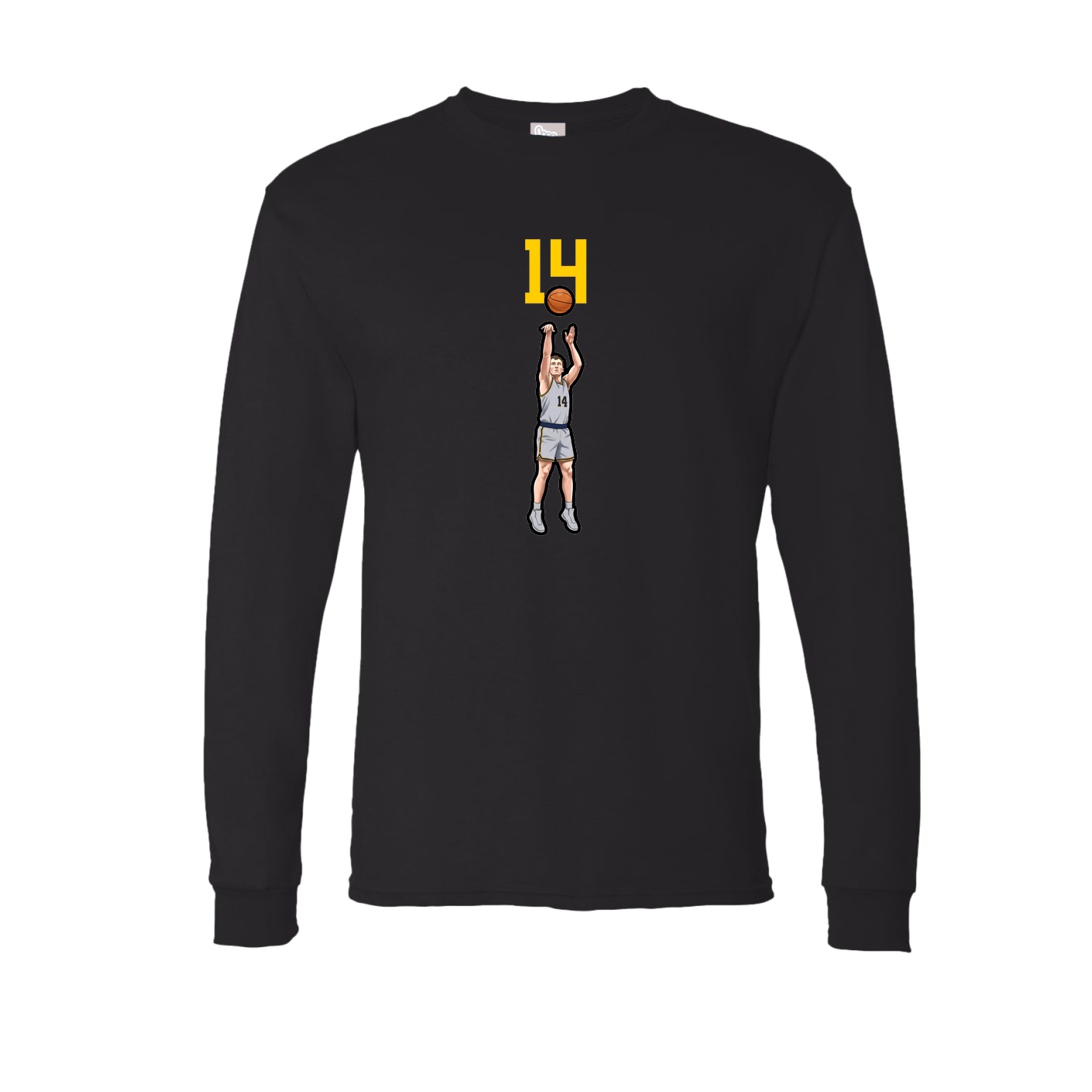Long Sleeve Tee — Number Top in Black