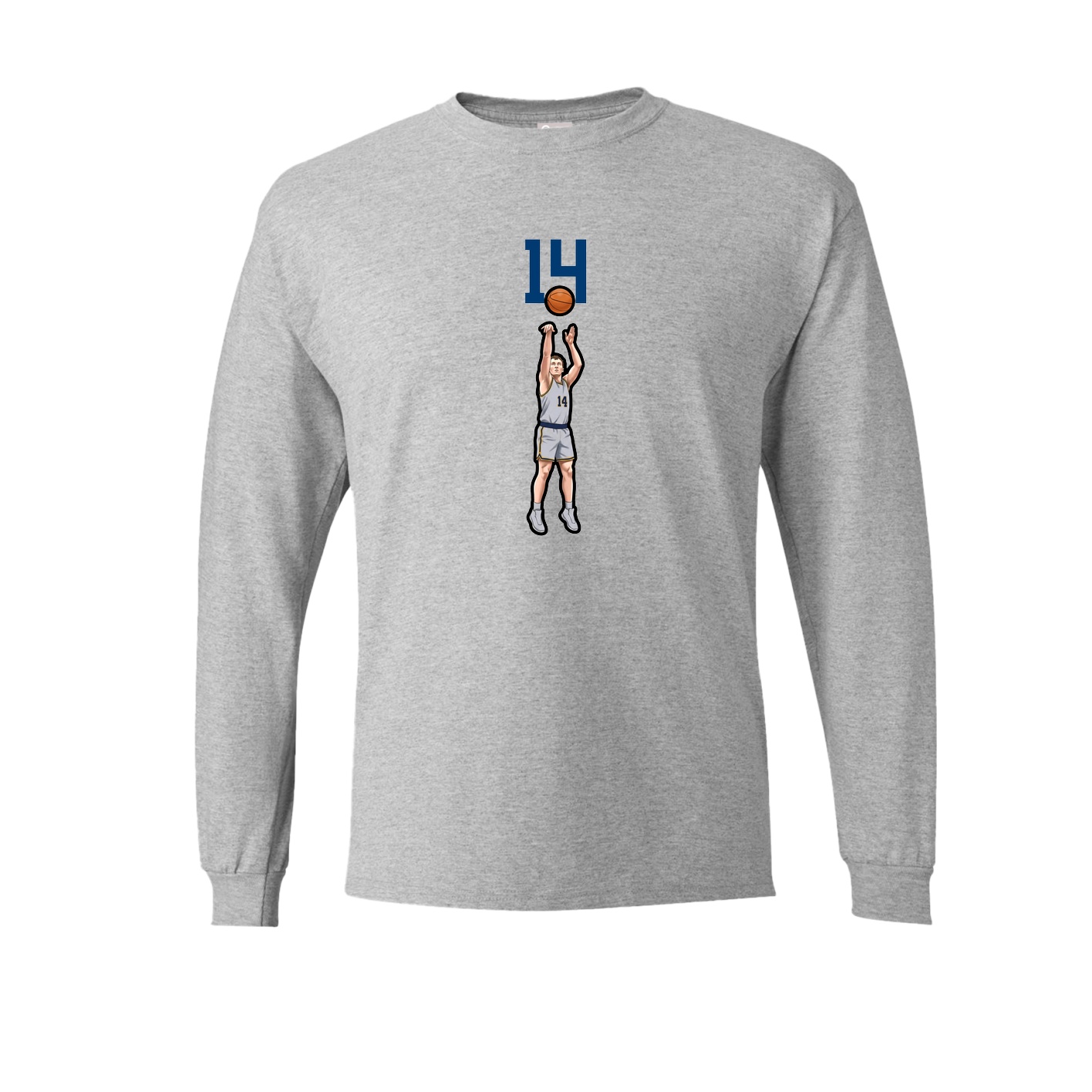 Long Sleeve Tee — Number Top in Grey