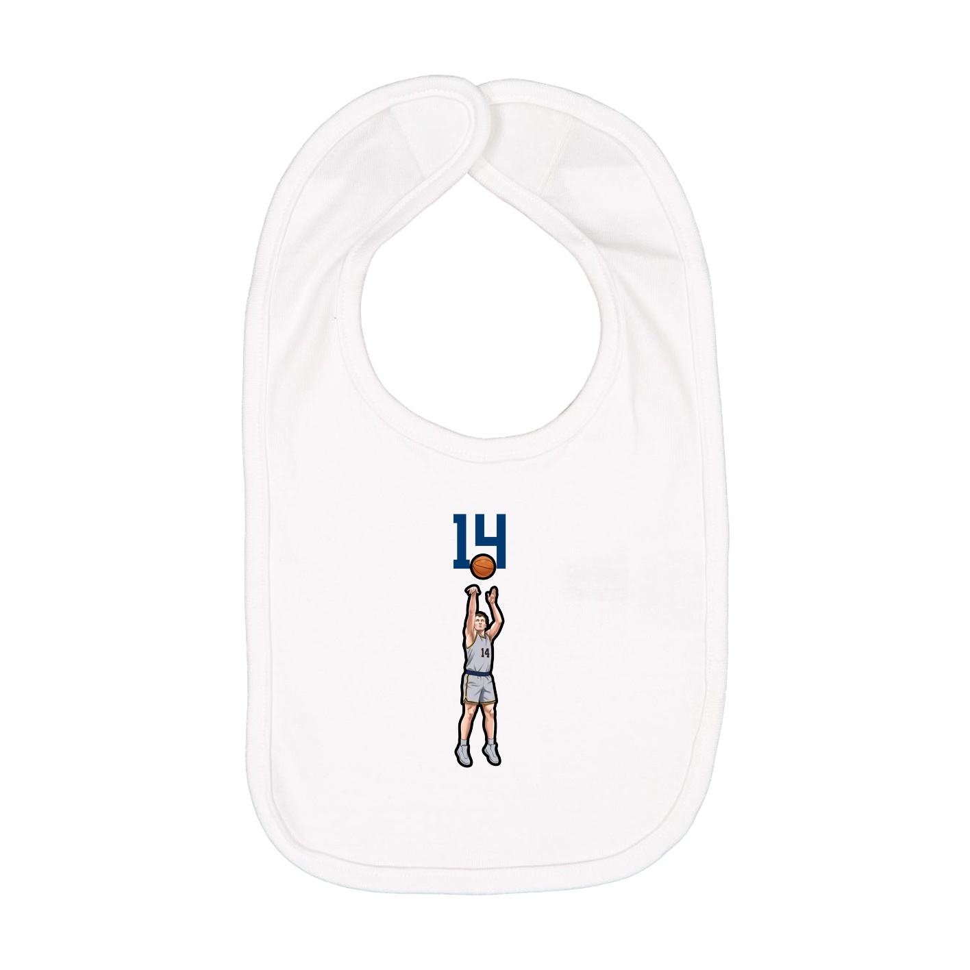 Infant Bib — Number Top in White
